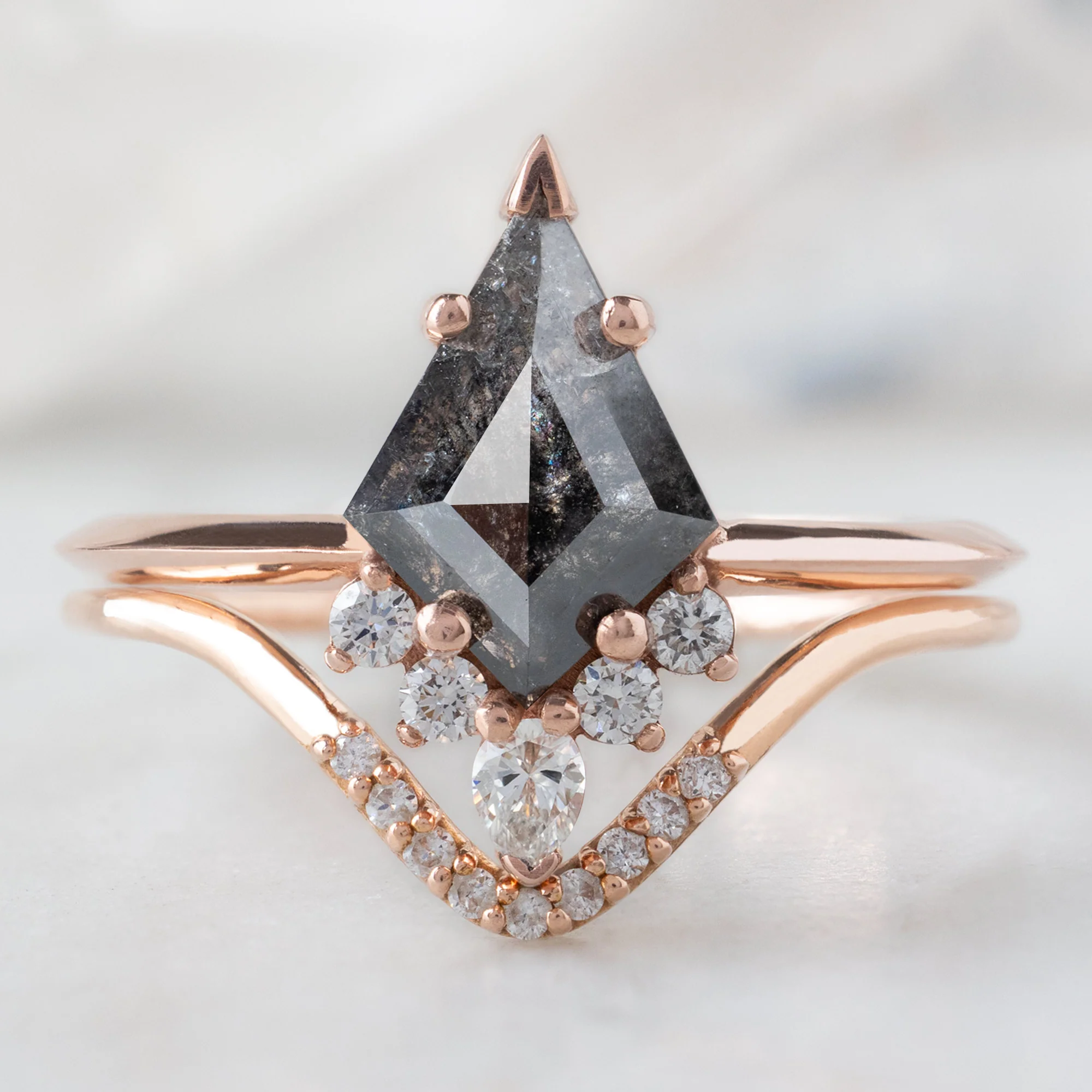 The Aster Ring | 0.90ct Kite Black Diamond in 14K Rose Gold - Image 3