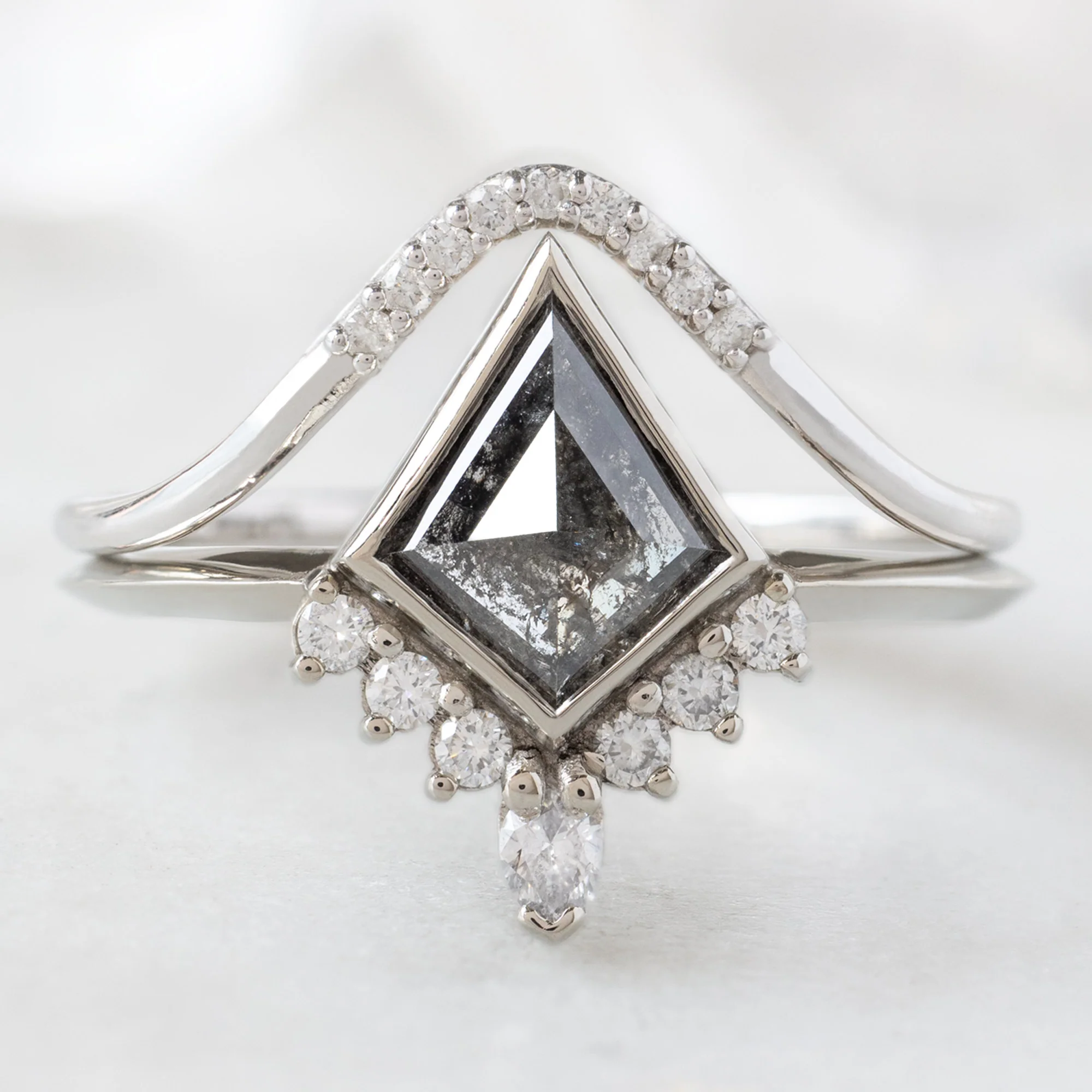 The Aster Ring | 0.92ct Kite Black Diamond in 14K White Gold - Image 3