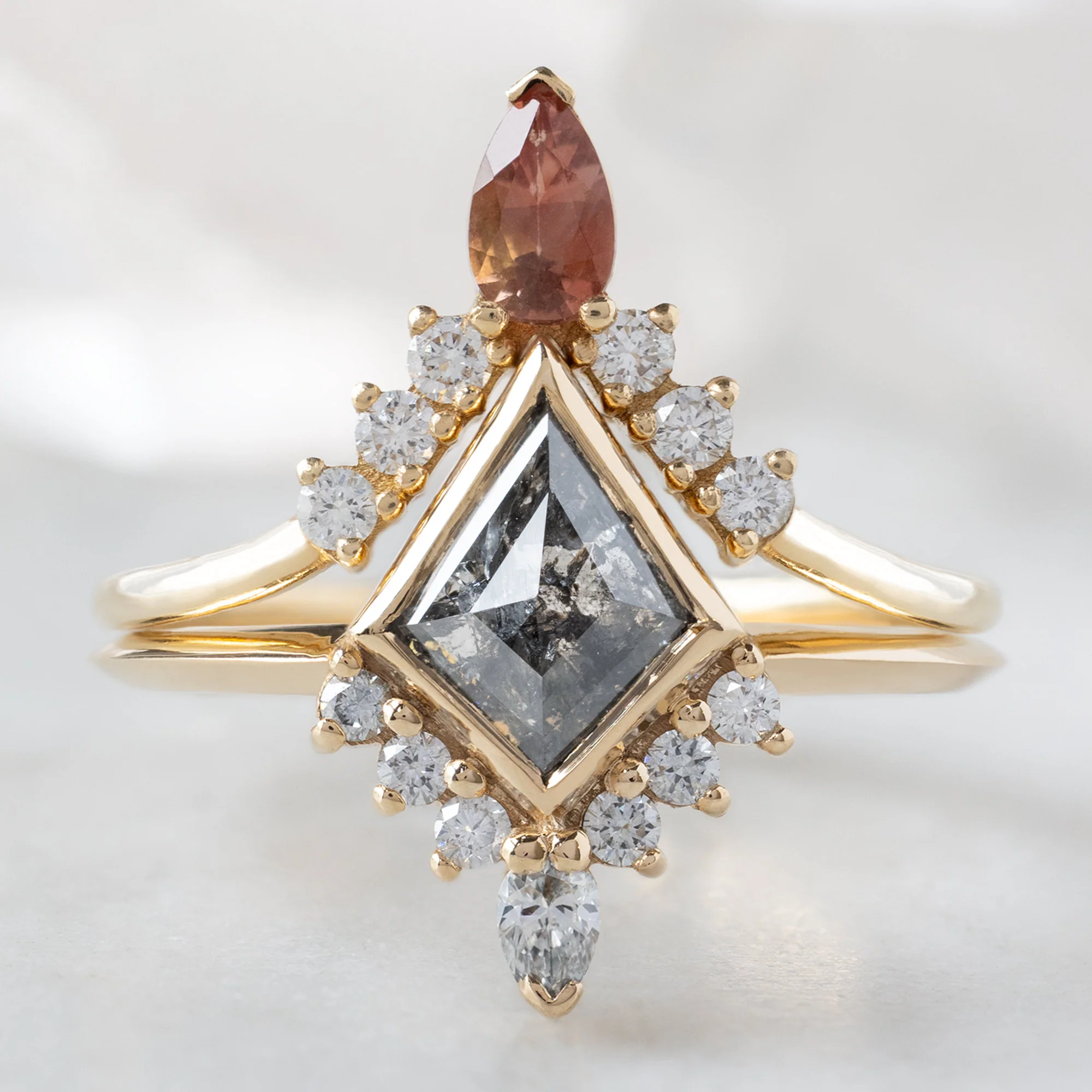 The Aster Ring | 1.02ct Kite Salt and Pepper Diamond in 14K Yellow Gold - Image 4