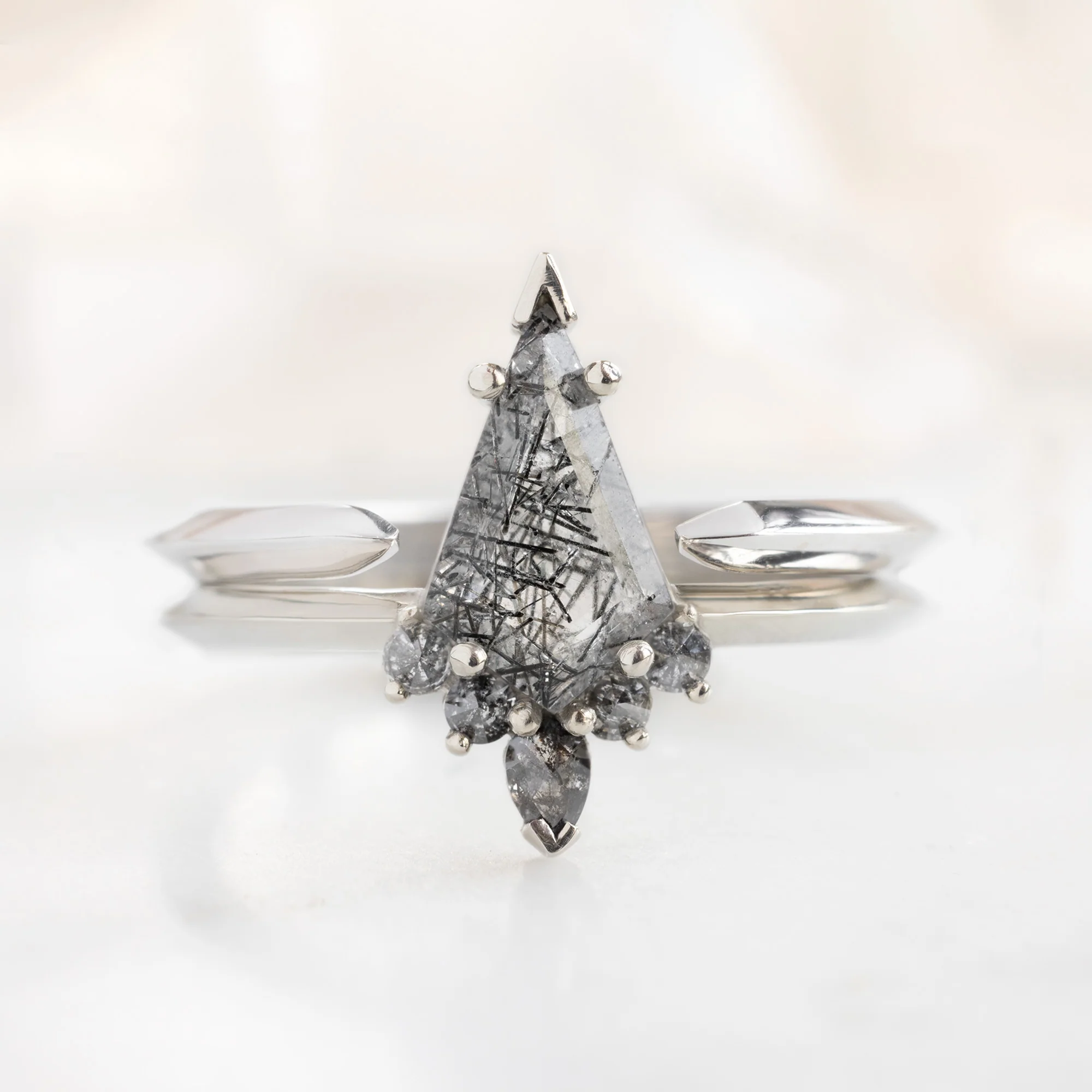 The Aster Ring | 1.09ct Kite Tourmaline in Quartz in 14K White Gold - Image 3
