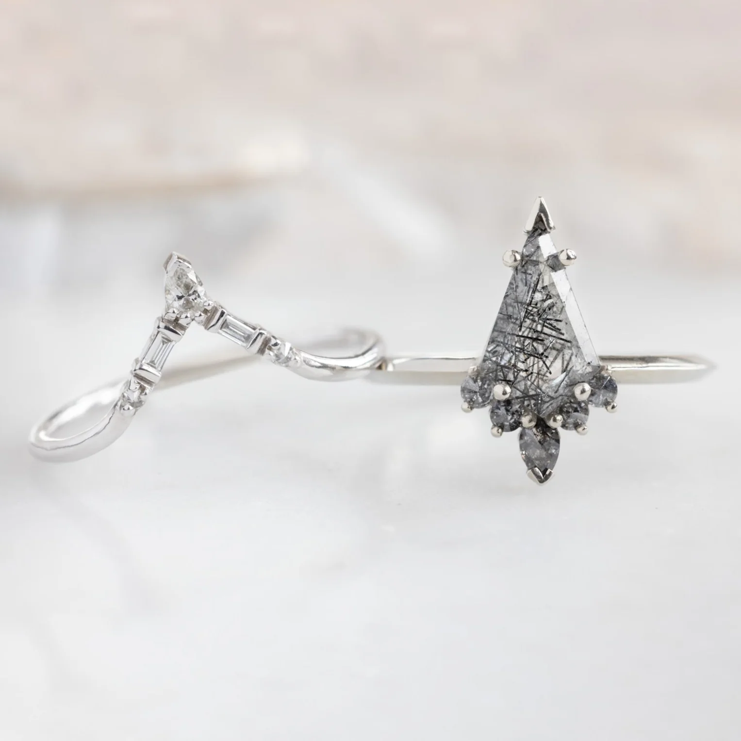 The Aster Ring | 1.10ct Kite Tourmaline in Quartz in 14K White Gold - Image 4