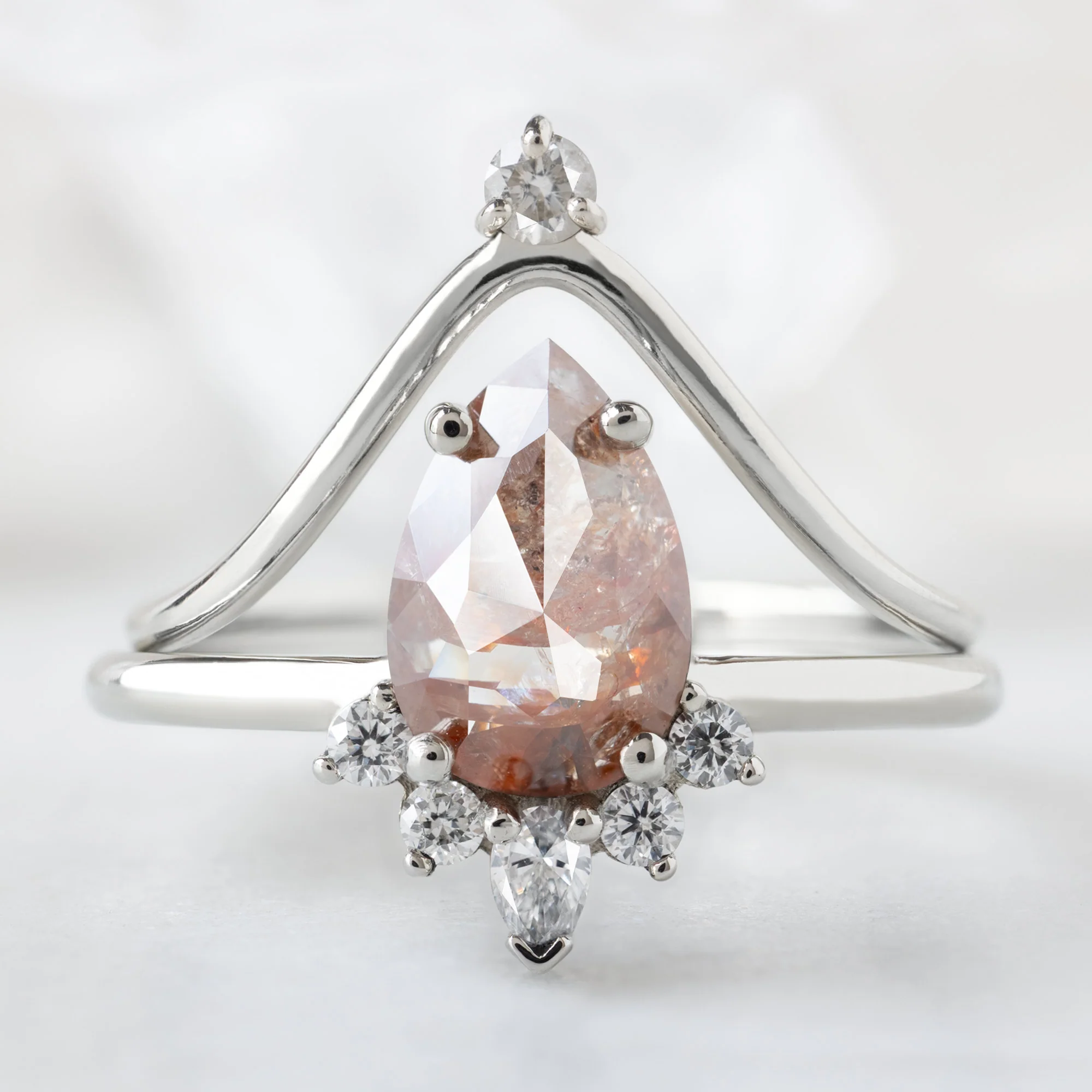 The Aster Ring | 1.15ct Pear Red Diamond in 14K White Gold - Image 3