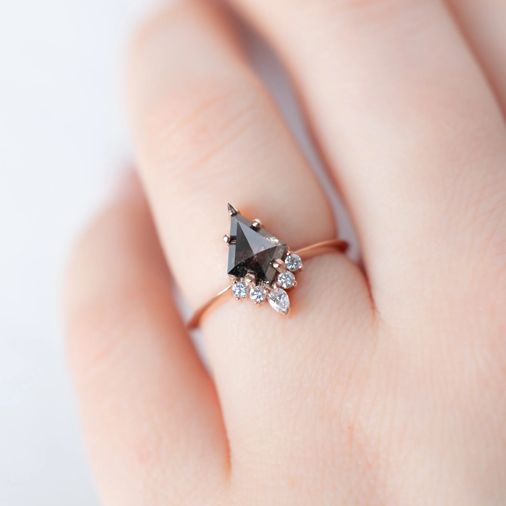 The Aster Ring | 1.22ct Kite Black Diamond in 14K Rose Gold - Image 5