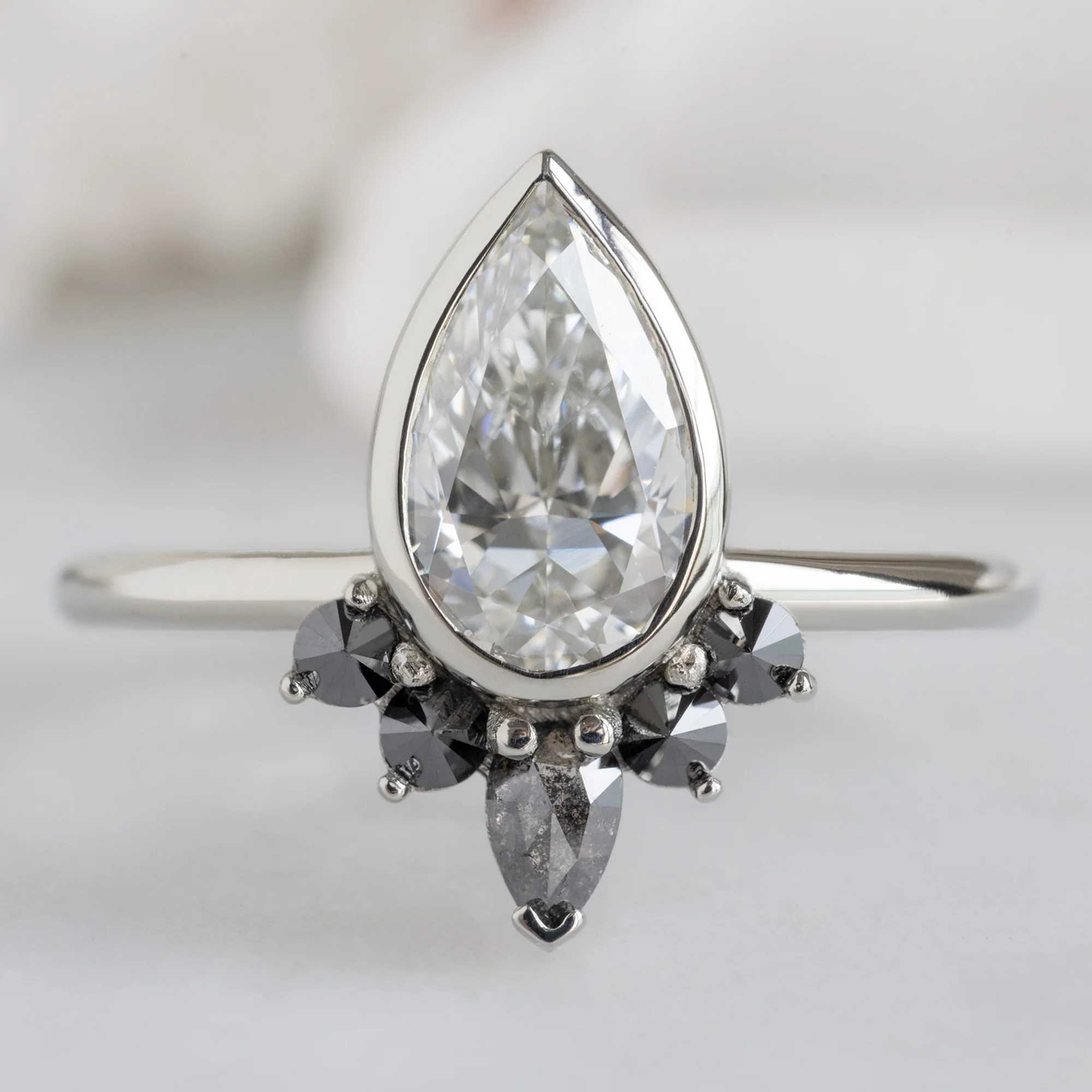 The Aster Ring | 1.22ct Lab Grown Pear White Diamond in 14K White Gold