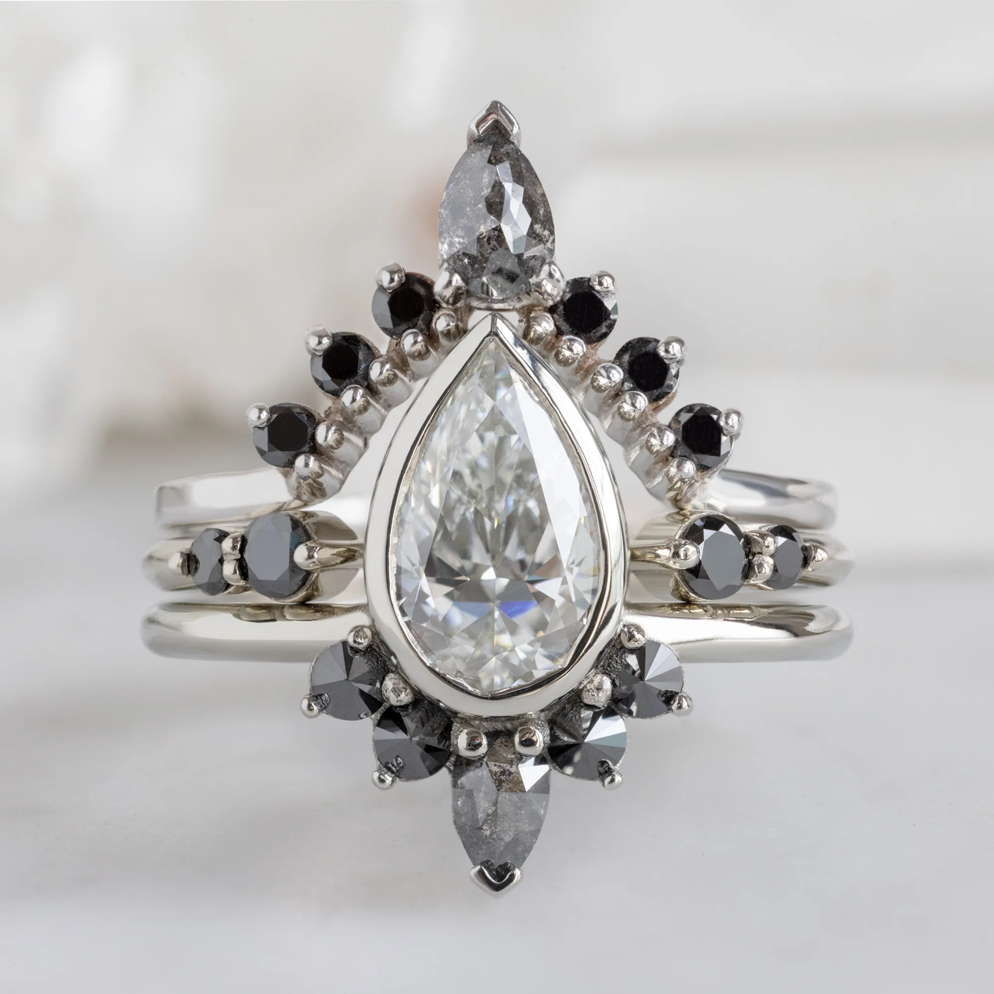 The Aster Ring | 1.22ct Lab Grown Pear White Diamond in 14K White Gold - Image 2
