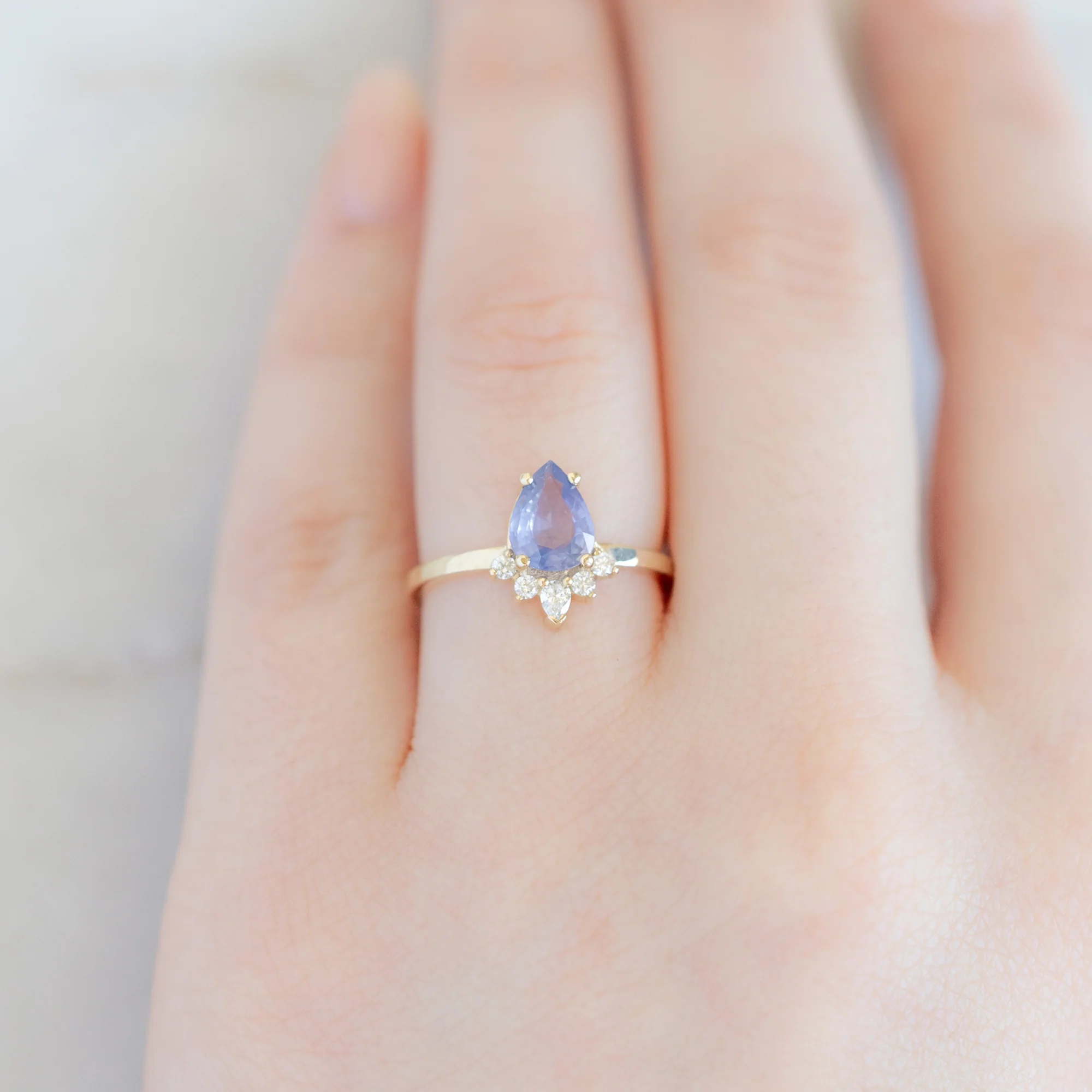 The Aster Ring | 1.23ct Pear Cut Lavender Sapphire in 14K Yellow Gold - Image 5