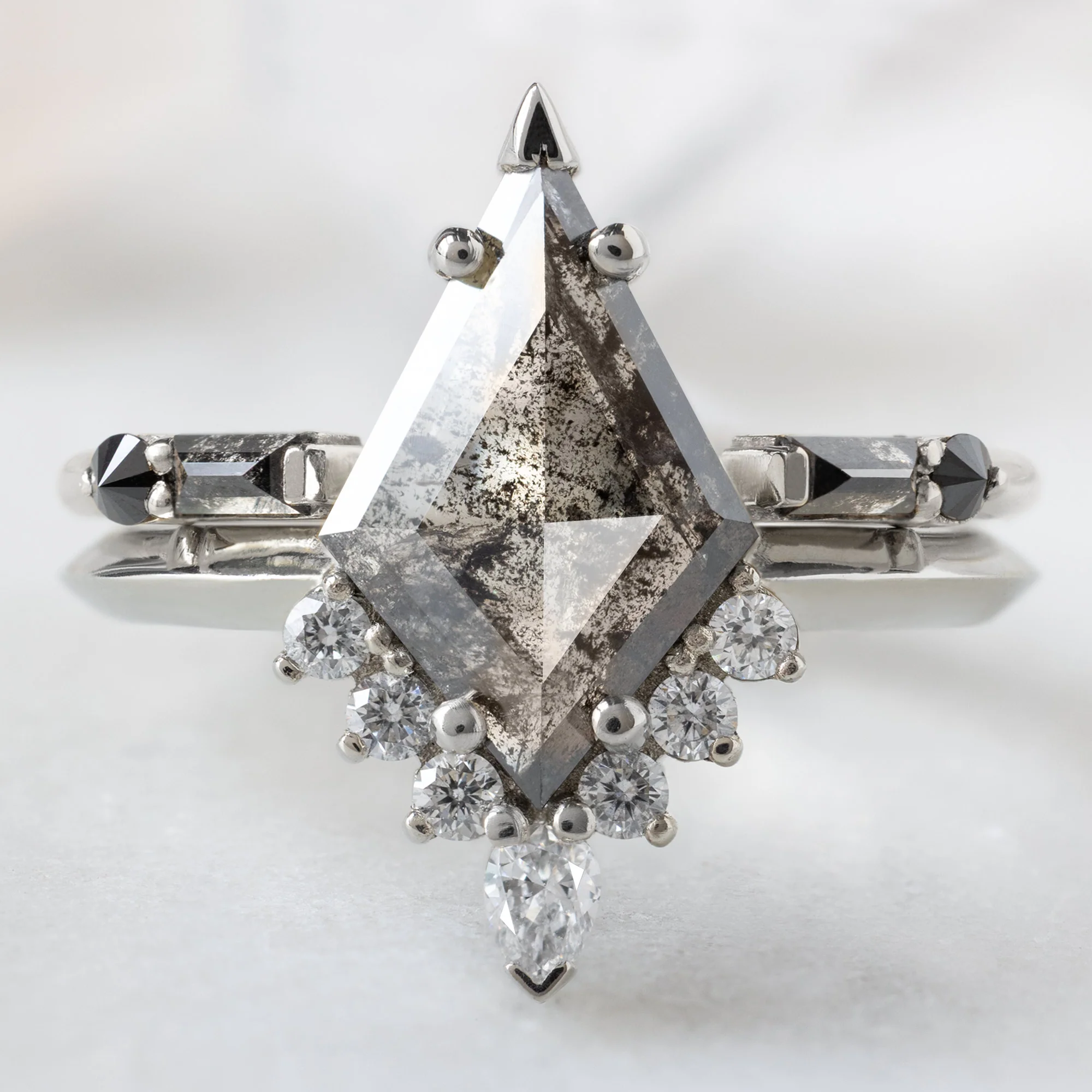 The Aster Ring | 1.27ct Kite Black Diamond in 14K White Gold - Image 3