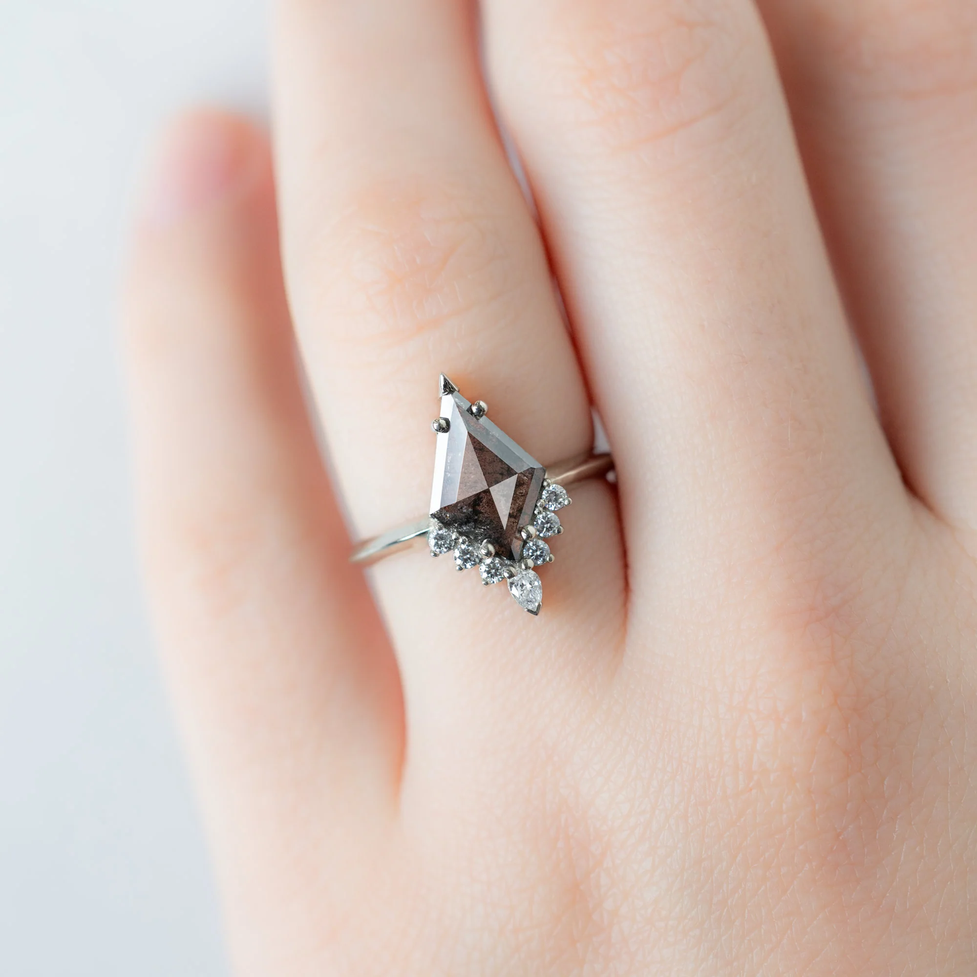 The Aster Ring | 1.27ct Kite Black Diamond in 14K White Gold - Image 4
