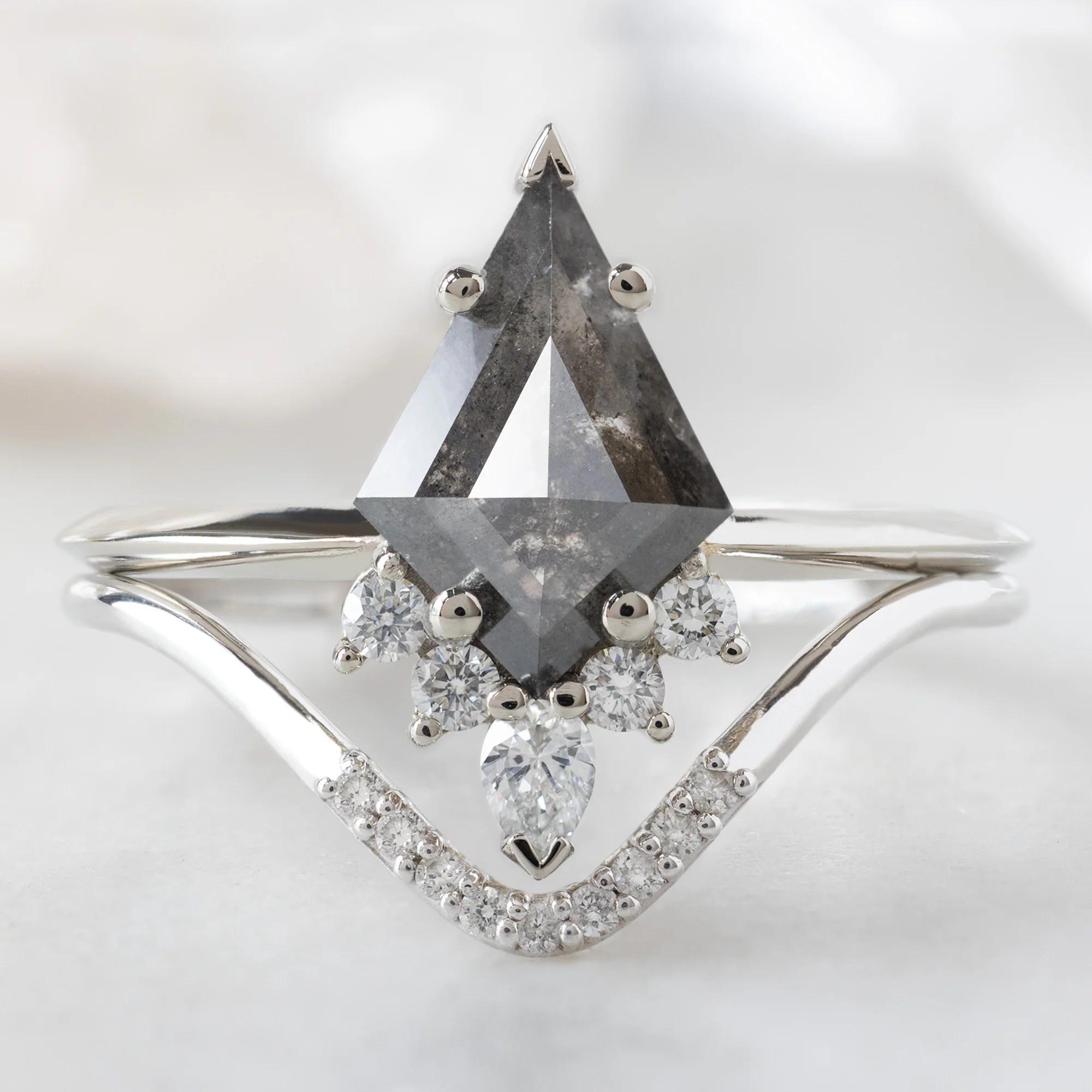 The Aster Ring | 1.27ct Kite Black Diamond in 14K White Gold - Image 3