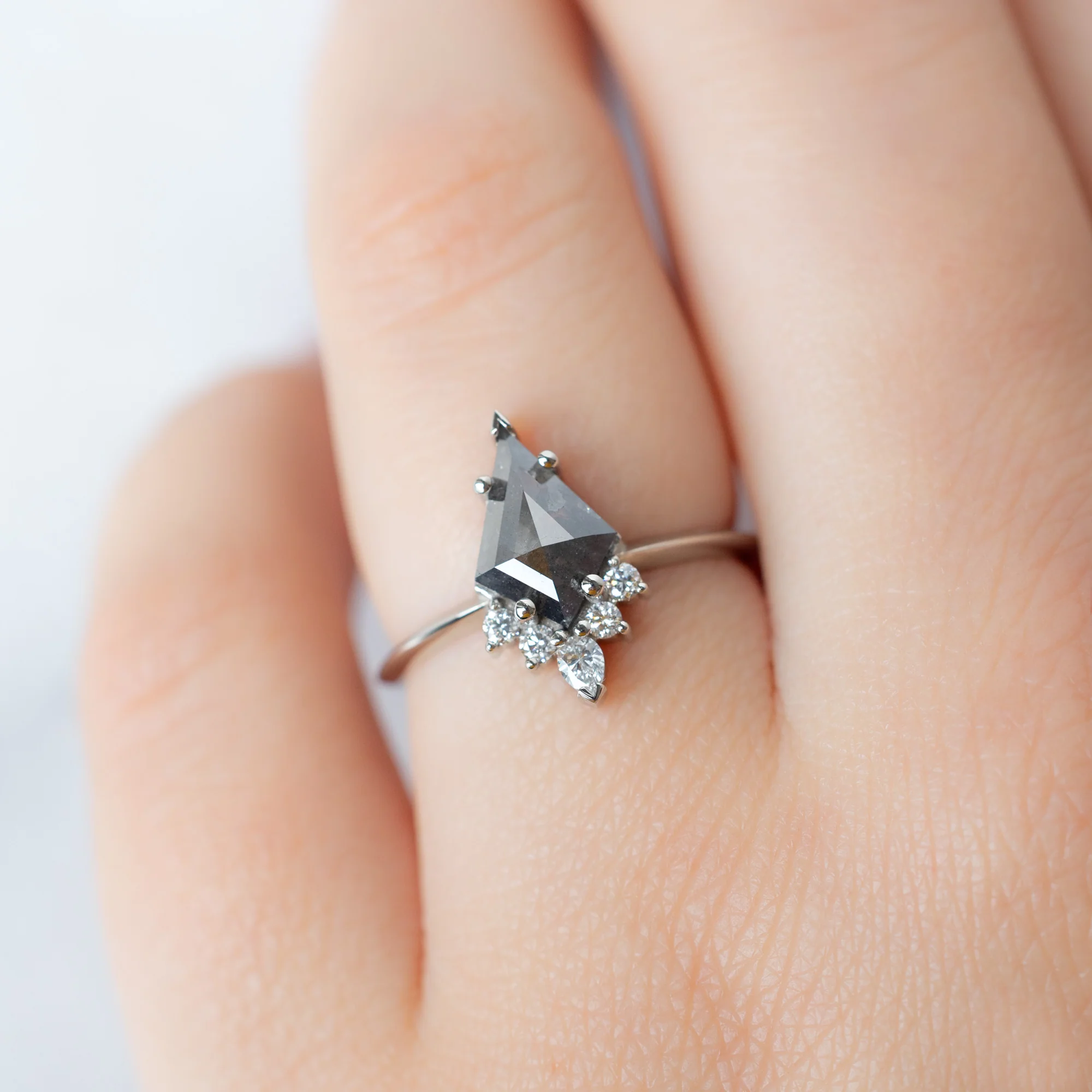 The Aster Ring | 1.27ct Kite Black Diamond in 14K White Gold - Image 4
