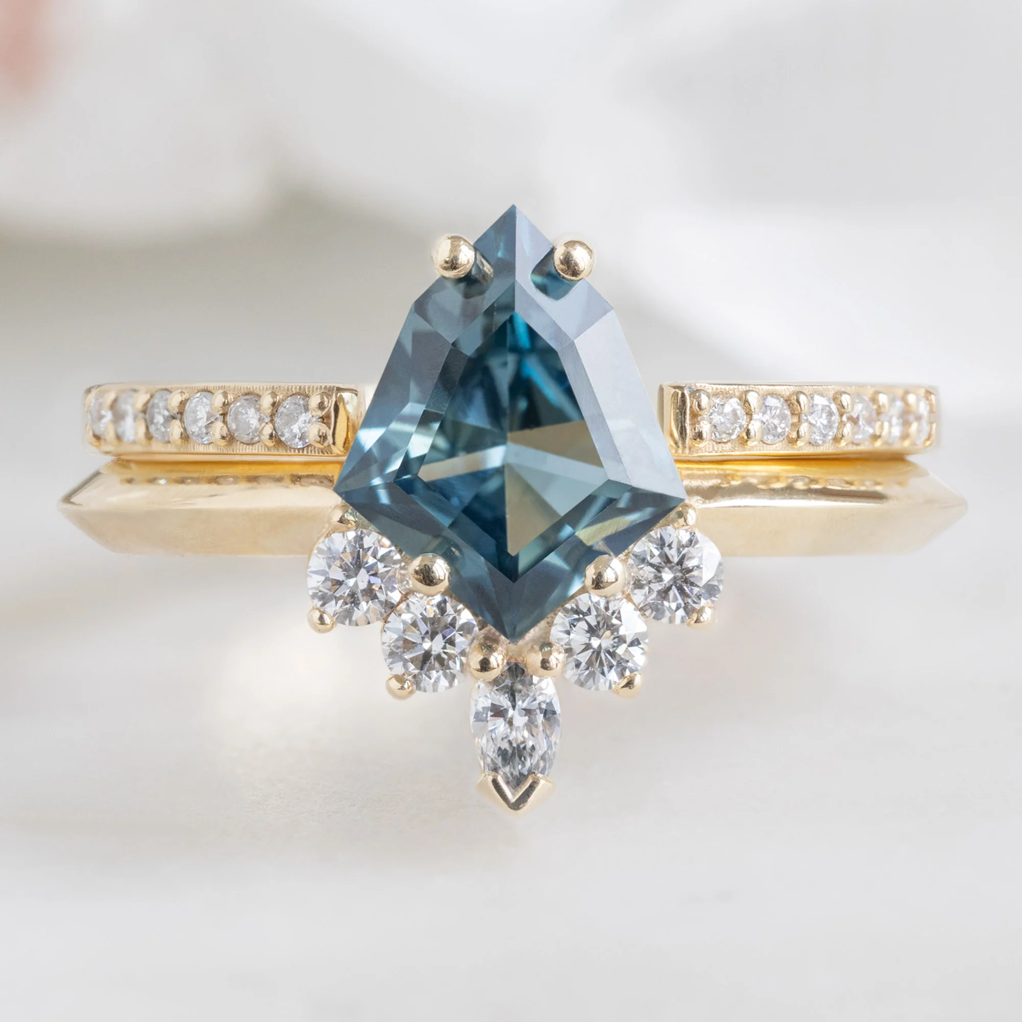 The Aster Ring | 1.28ct Kite Blue Sapphire in 14K Yellow Gold - Image 4