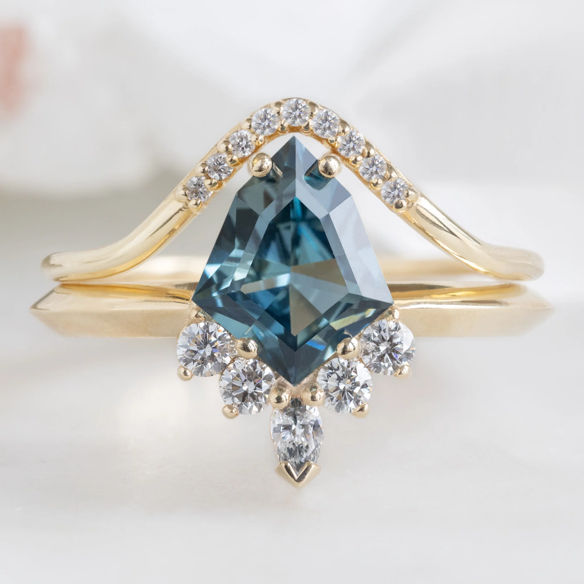 The Aster Ring | 1.28ct Kite Blue Sapphire in 14K Yellow Gold - Image 5