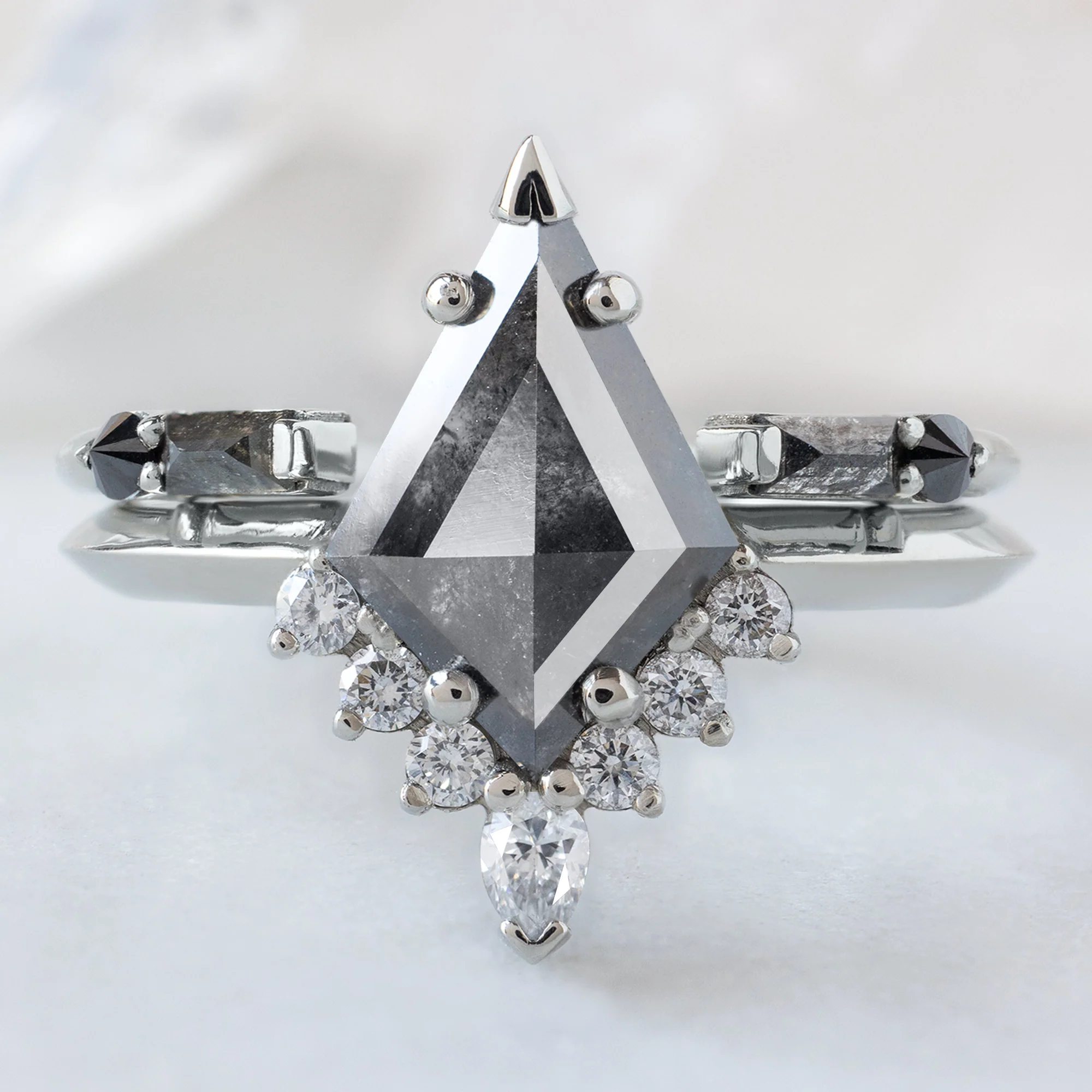 The Aster Ring | 1.44ct Kite Black Diamond in 14K White Gold - Image 3