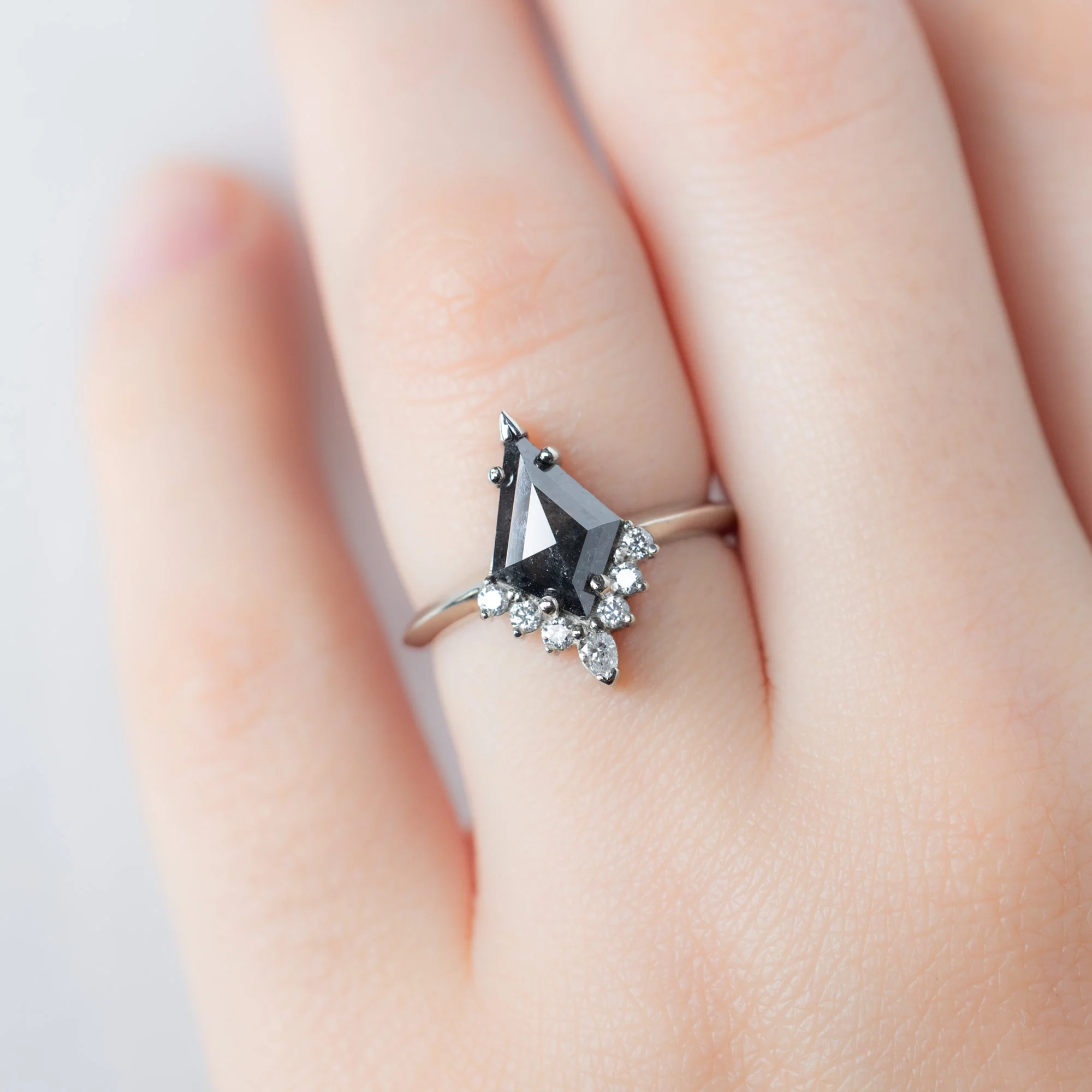 The Aster Ring | 1.44ct Kite Black Diamond in 14K White Gold - Image 4