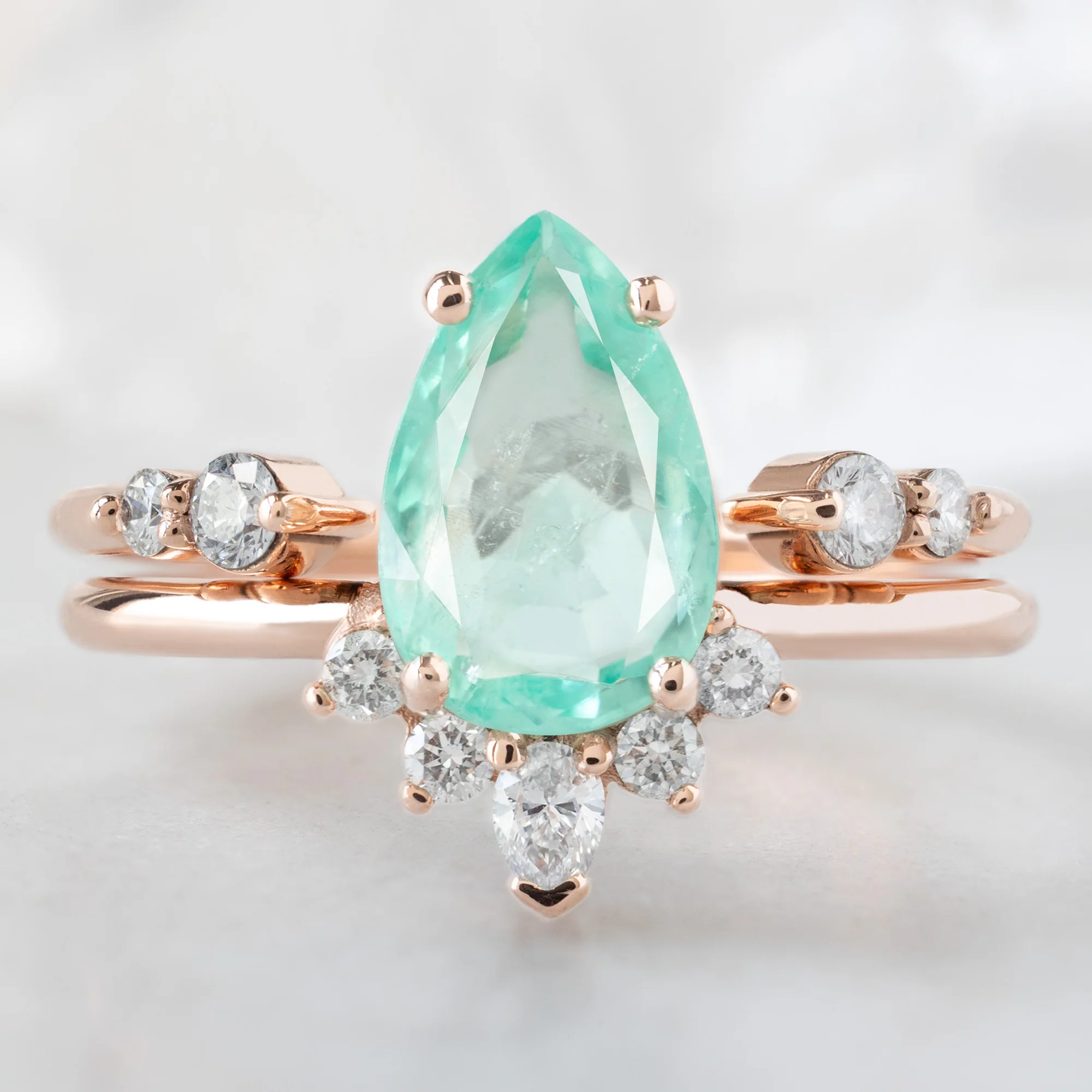 The Aster Ring | 1.48ct Pear Emerald in 14K Rose Gold - Image 3