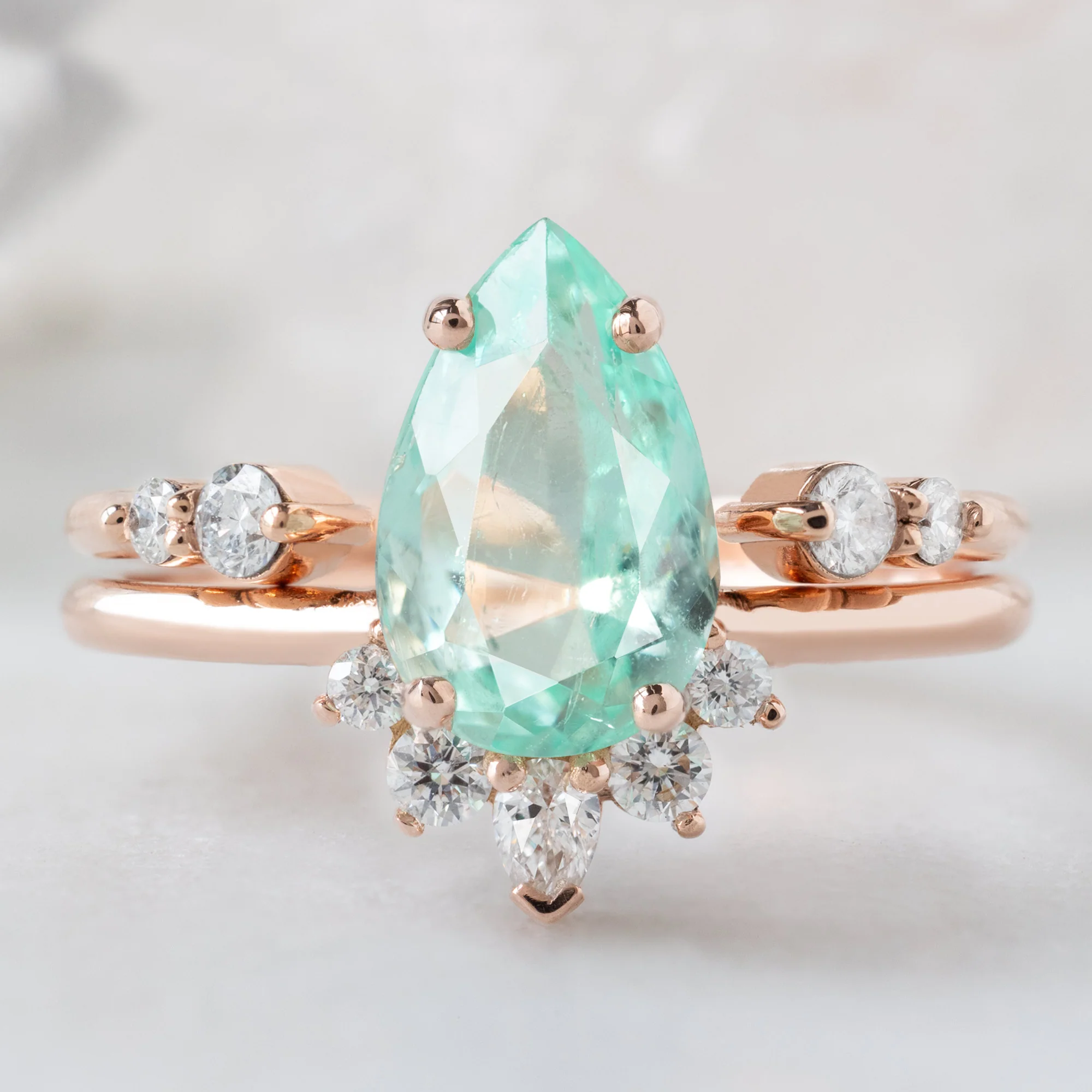 The Aster Ring | 1.54ct Pear Emerald in 14K Rose Gold - Image 3
