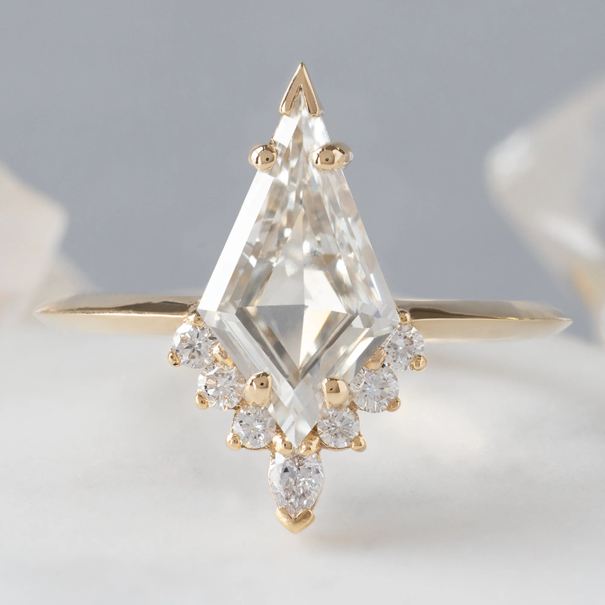 The Aster Ring | 1.65ct Kite Lab Grown White Diamond in 14K Yellow Gold