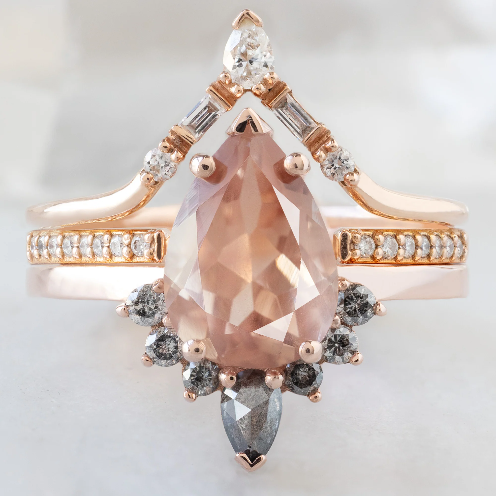 The Aster Ring | 1.92ct Pear Sunstone in 14K Rose Gold - Image 2