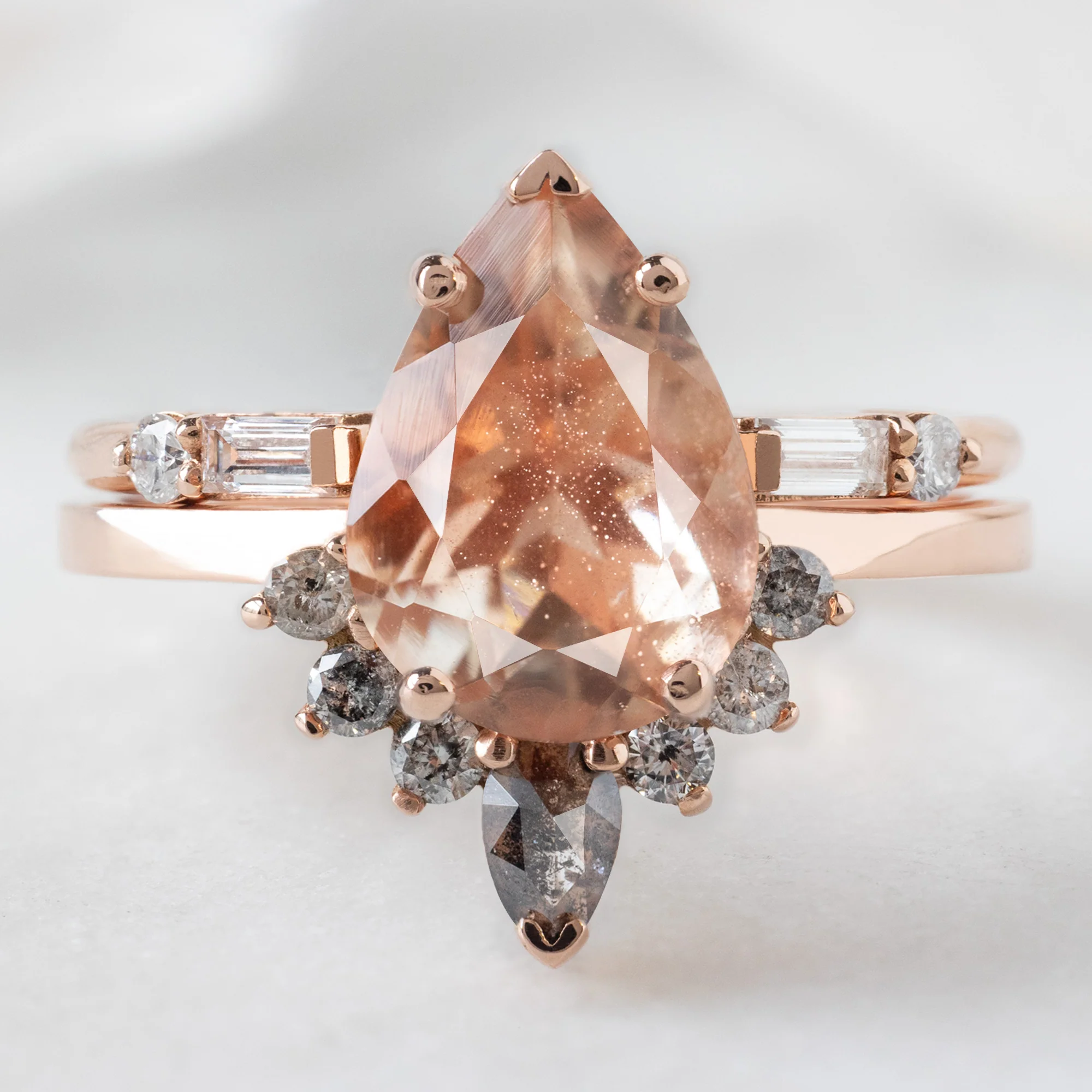 The Aster Ring | 1.96ct Pear Sunstone in 14K Rose Gold - Image 3