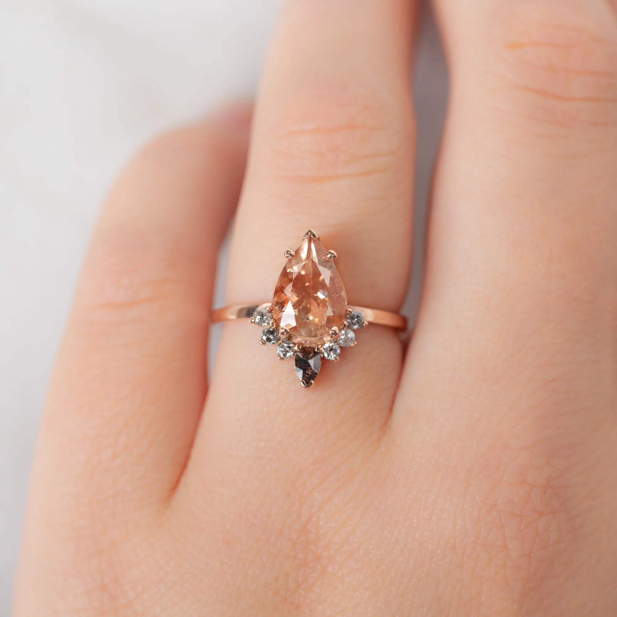 The Aster Ring | 1.96ct Pear Sunstone in 14K Rose Gold - Image 4