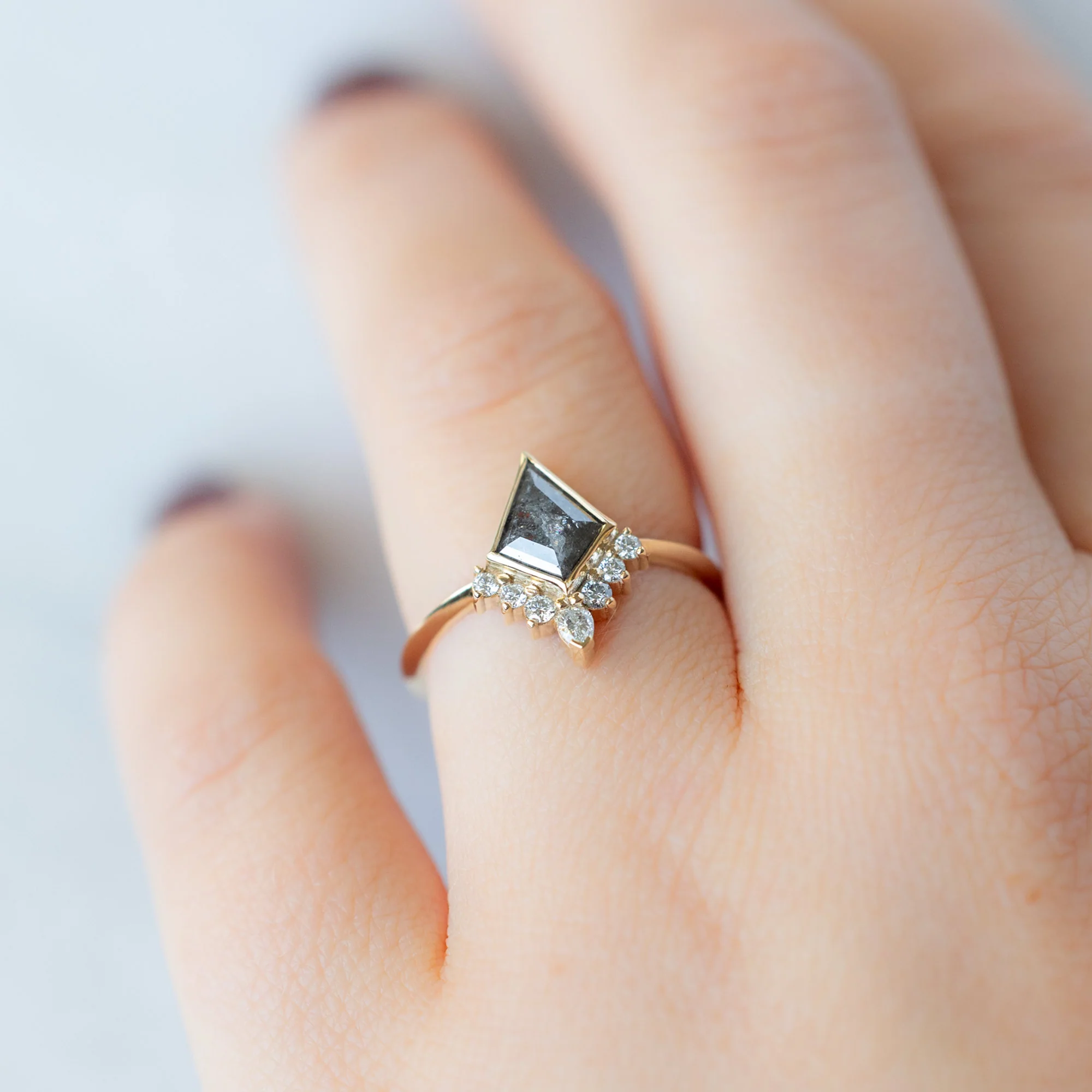 The Aster Ring | Build Your Own Kite Salt and Pepper Diamond Engagement Ring - Image 12