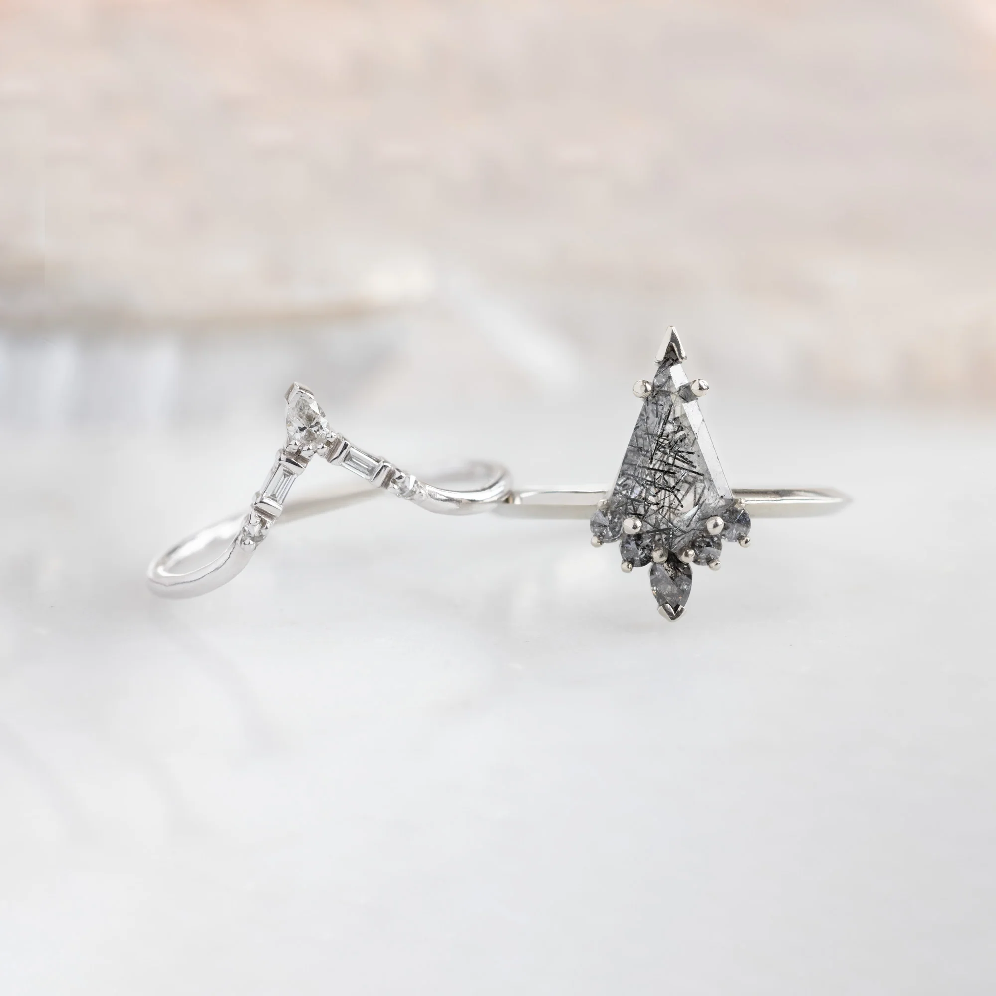 The Aster Ring | Build Your Own Kite Tourmaline in Quartz Engagement Ring - Image 4