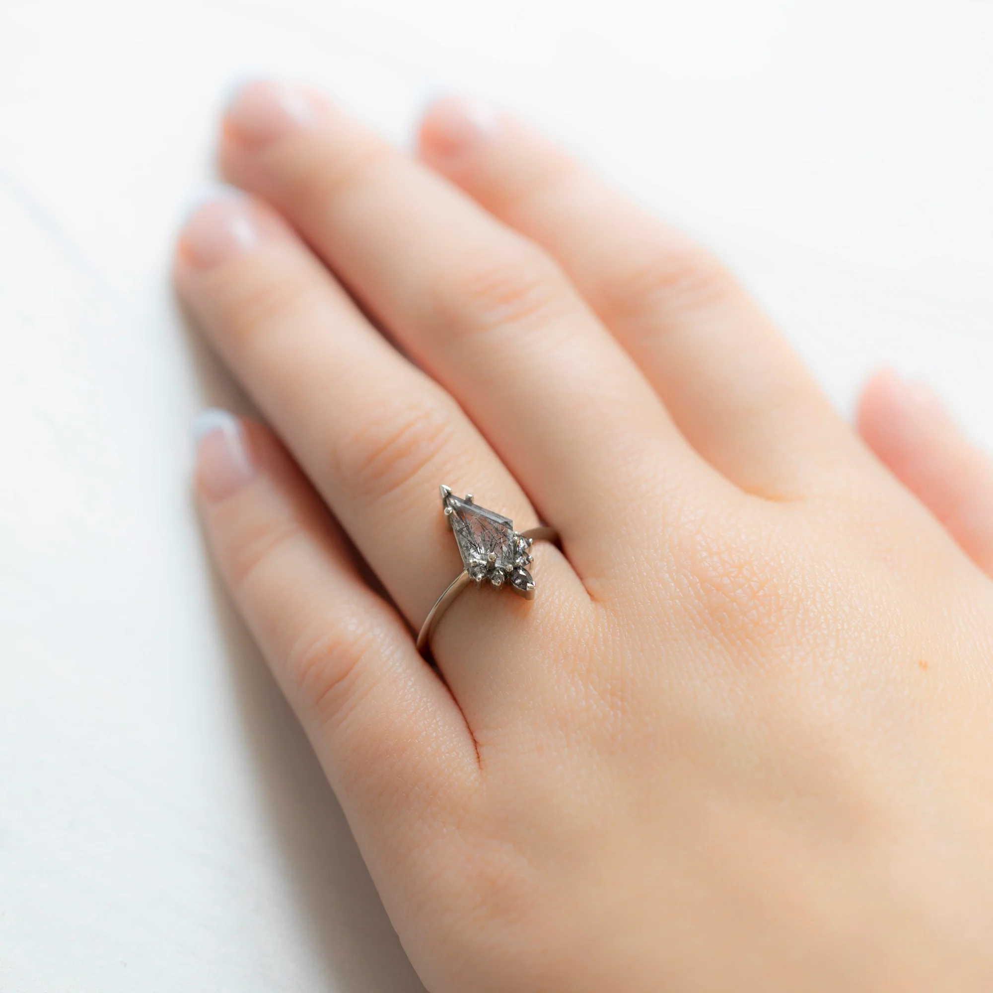 The Aster Ring | Build Your Own Kite Tourmaline in Quartz Engagement Ring - Image 5