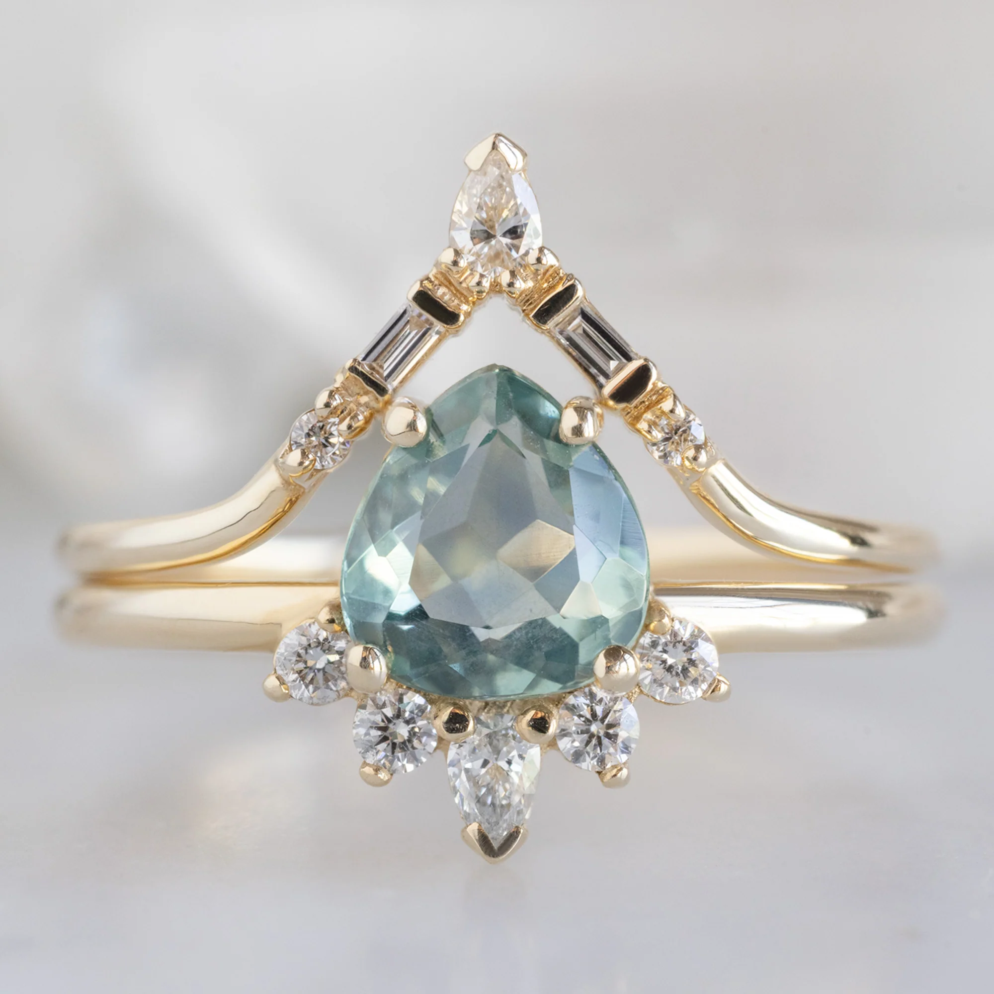 The Aster Ring | Build Your Own Pear Blue Sapphire Engagement Ring - Image 5