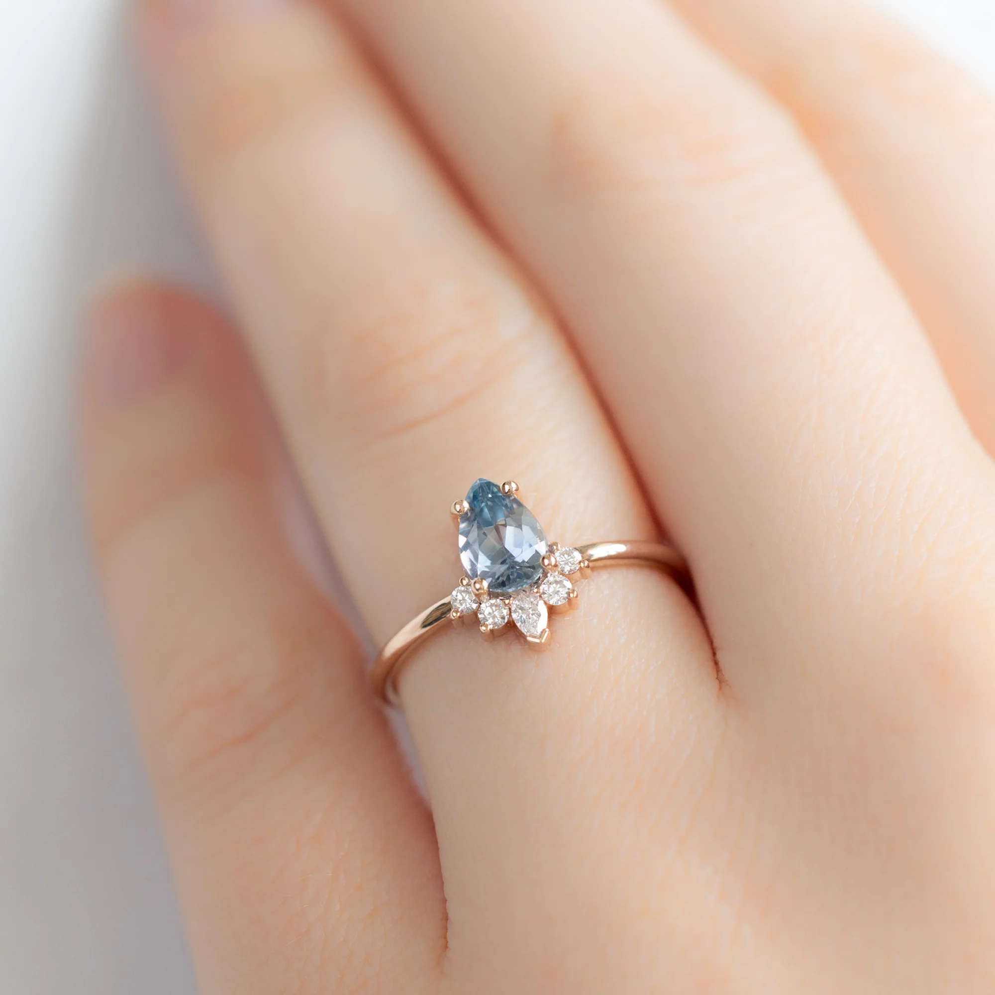 The Aster Ring | Build Your Own Pear Blue Sapphire Engagement Ring - Image 6