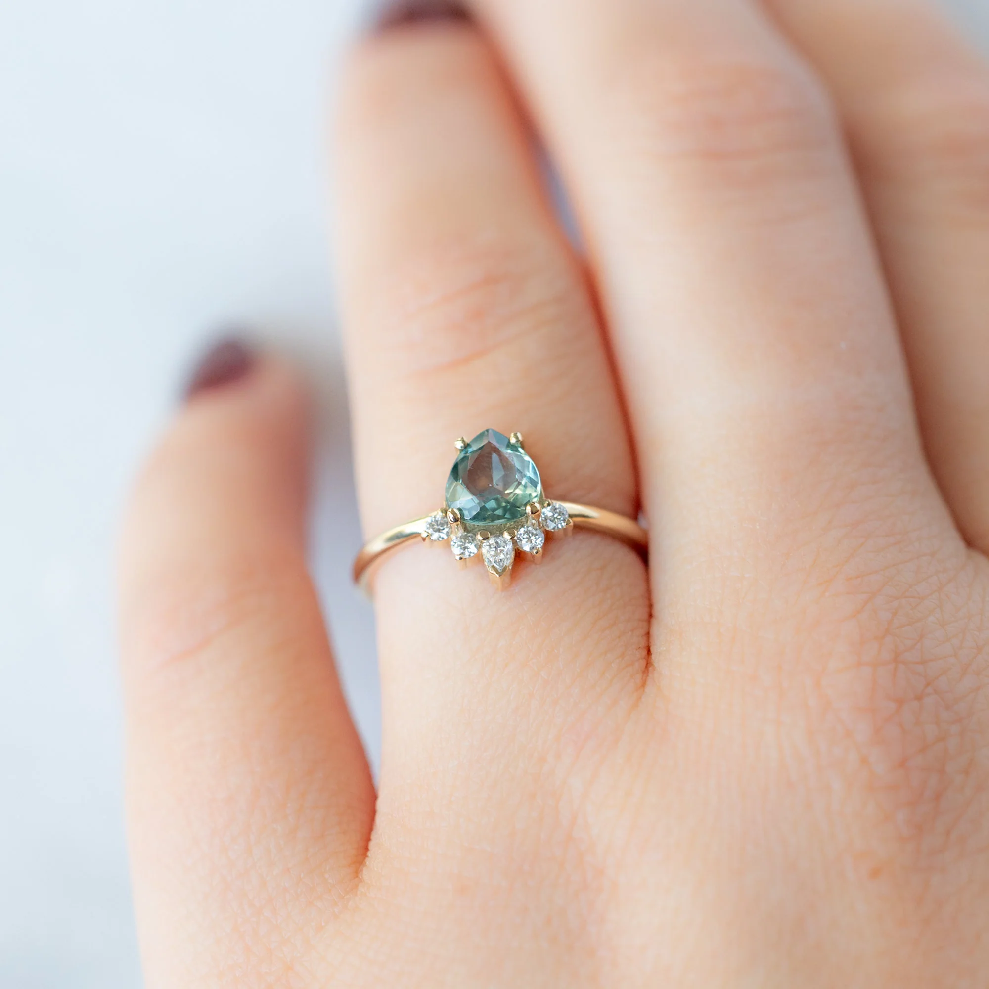The Aster Ring | Build Your Own Pear Blue Sapphire Engagement Ring - Image 7