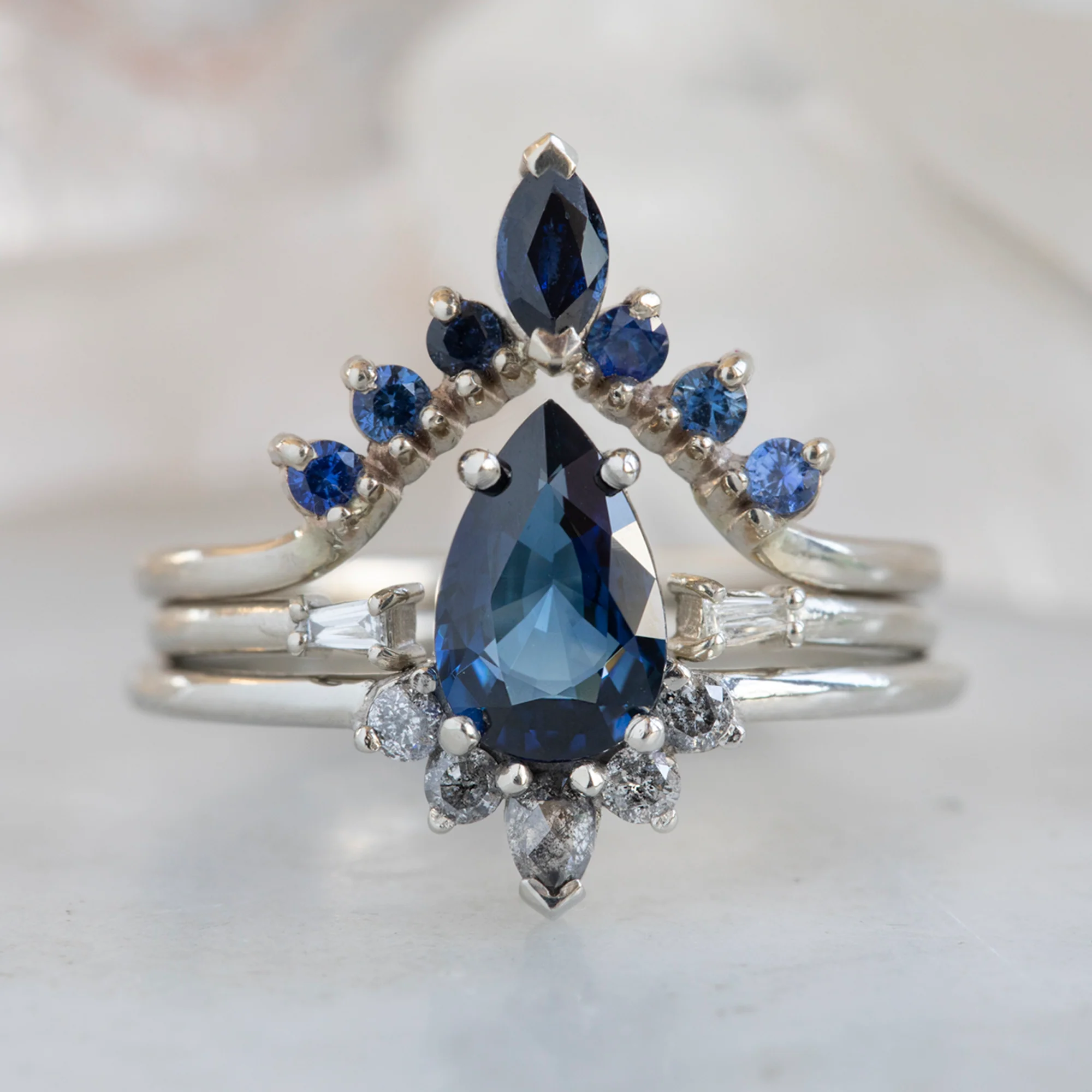 The Aster Ring | Build Your Own Pear Sapphire Engagement Ring - Image 3