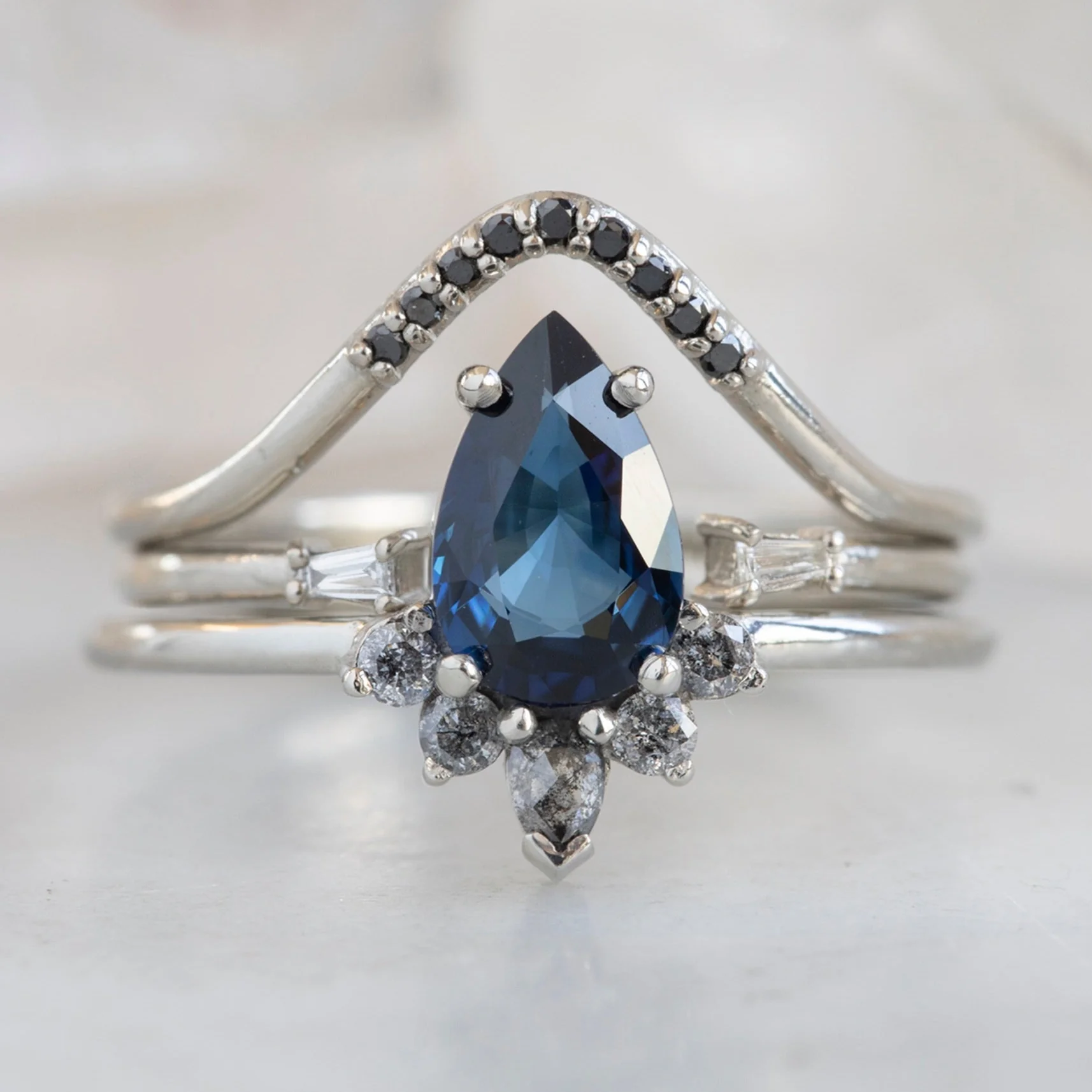 The Aster Ring | Build Your Own Pear Sapphire Engagement Ring - Image 4