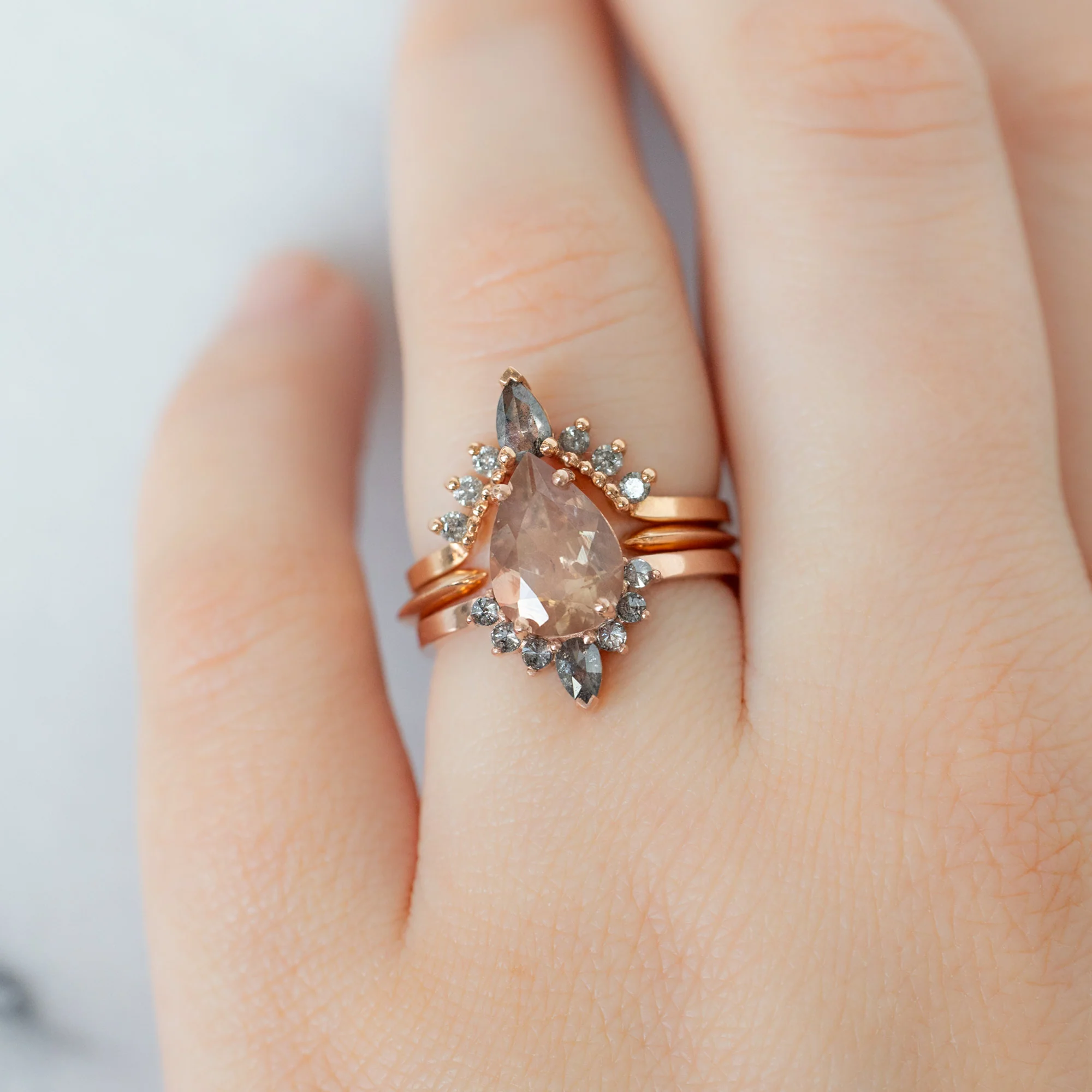 The Aster Ring | Build Your Own Pear Sunstone Engagement Ring - Image 3