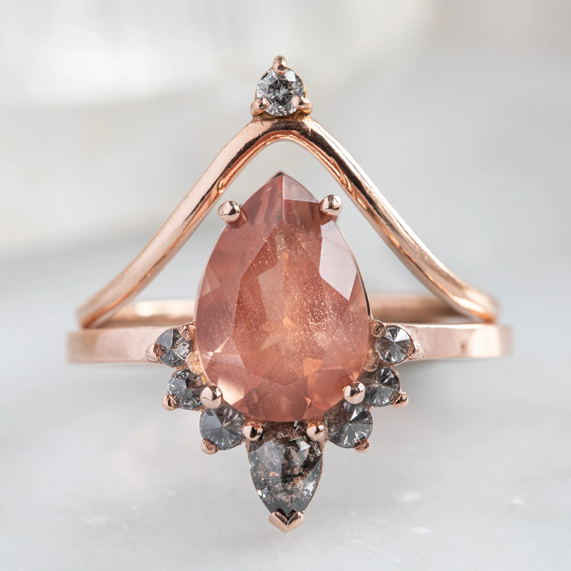 The Aster Ring | Build Your Own Pear Sunstone Engagement Ring - Image 5