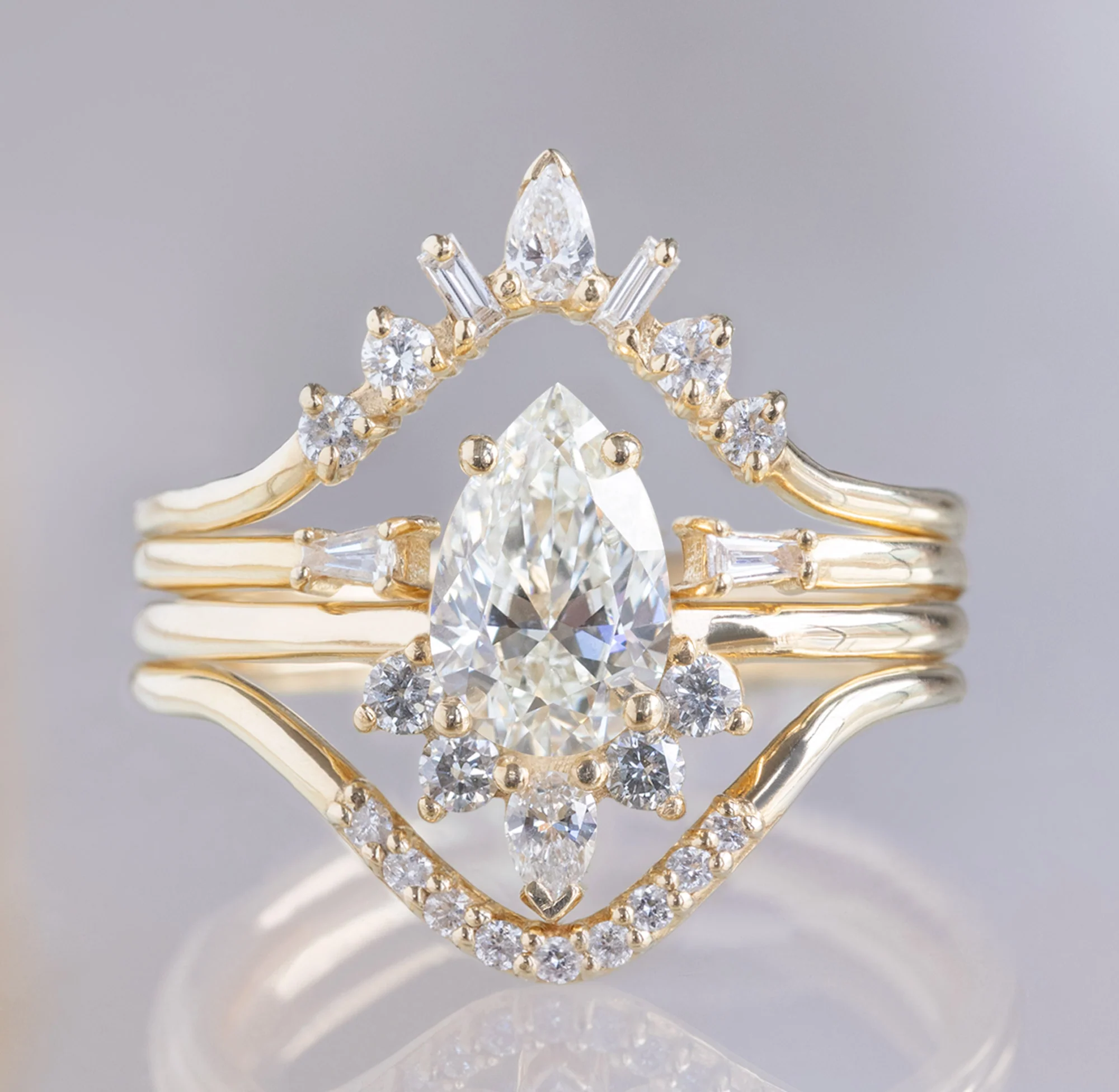 The Aster Ring | Build Your Own Pear White Diamond Engagement Ring - Image 5