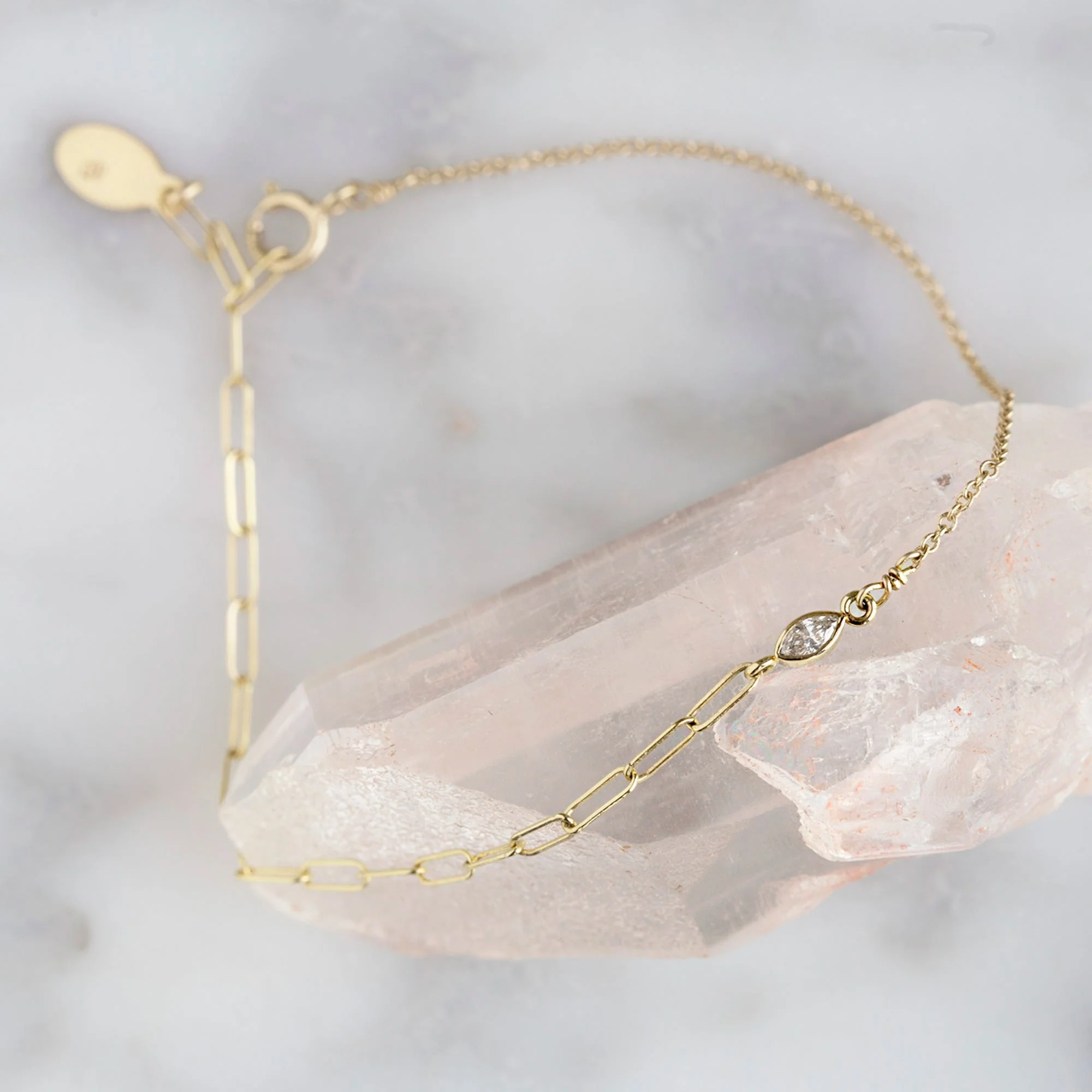 The Asymmetrical Diamond Eye Bracelet | Yellow, Rose or White Gold - Image 4