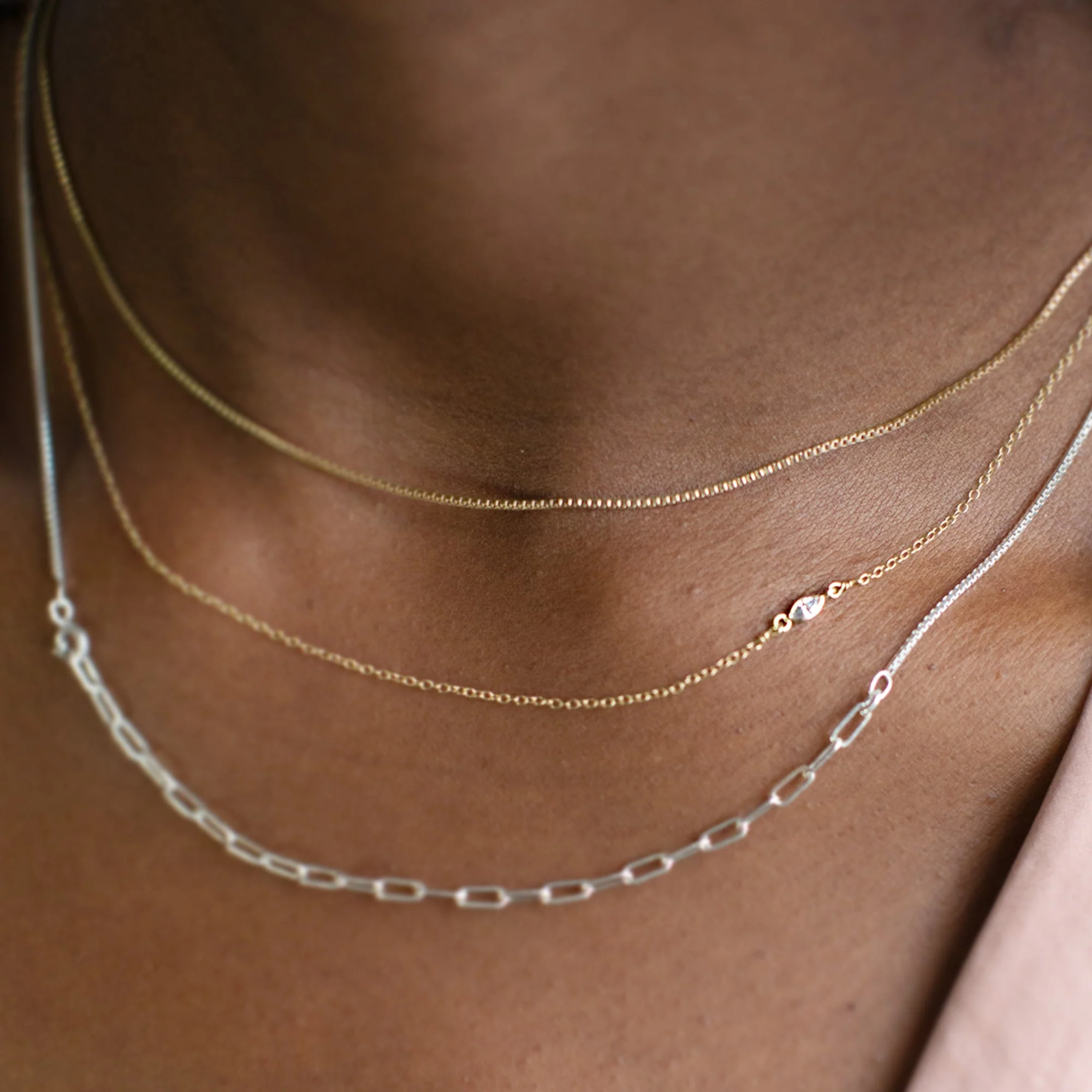 The Asymmetrical White Diamond Eye Necklace | Yellow, Rose or White Gold - Image 6