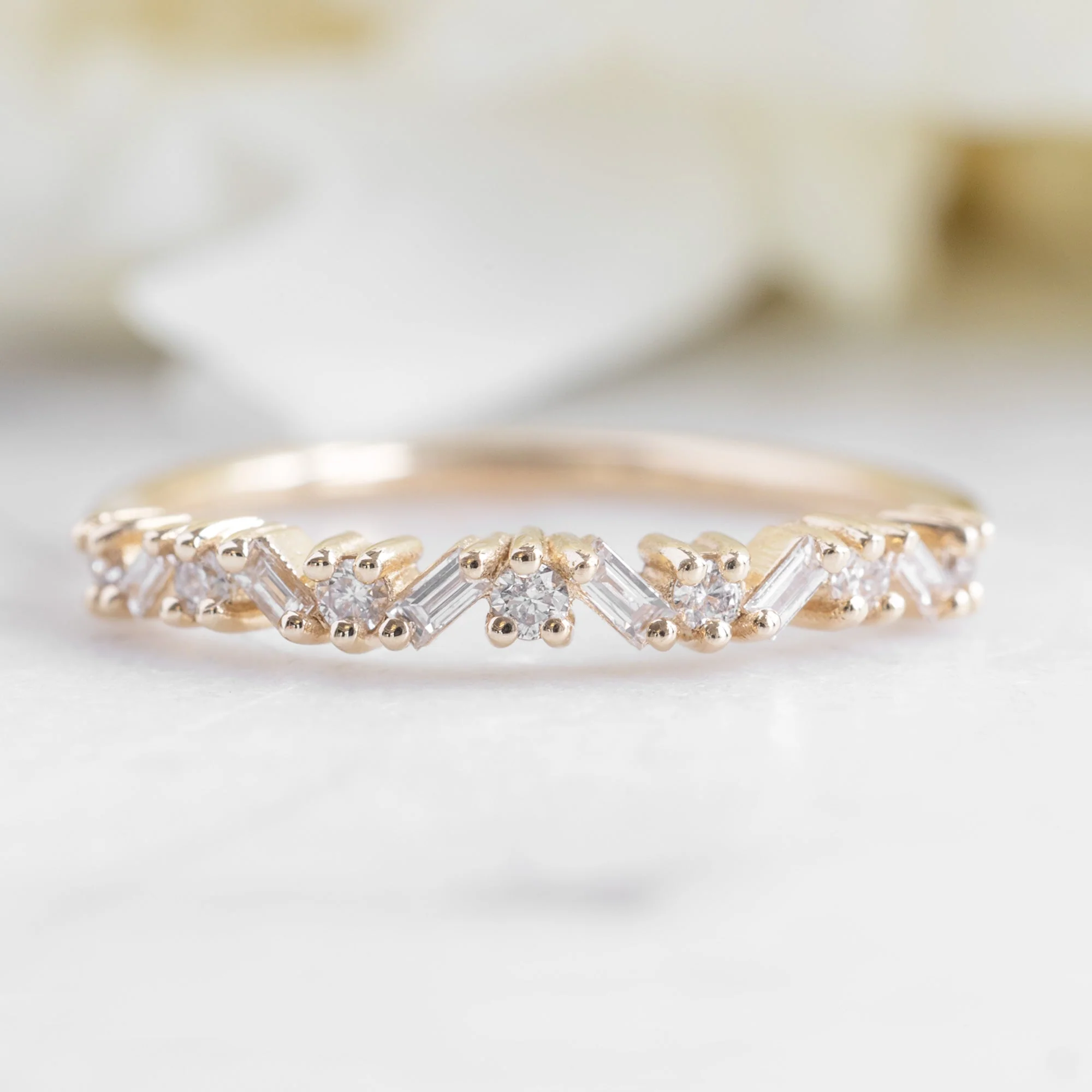 The Baguette Confetti Wedding Band | Yellow, Rose or White Gold