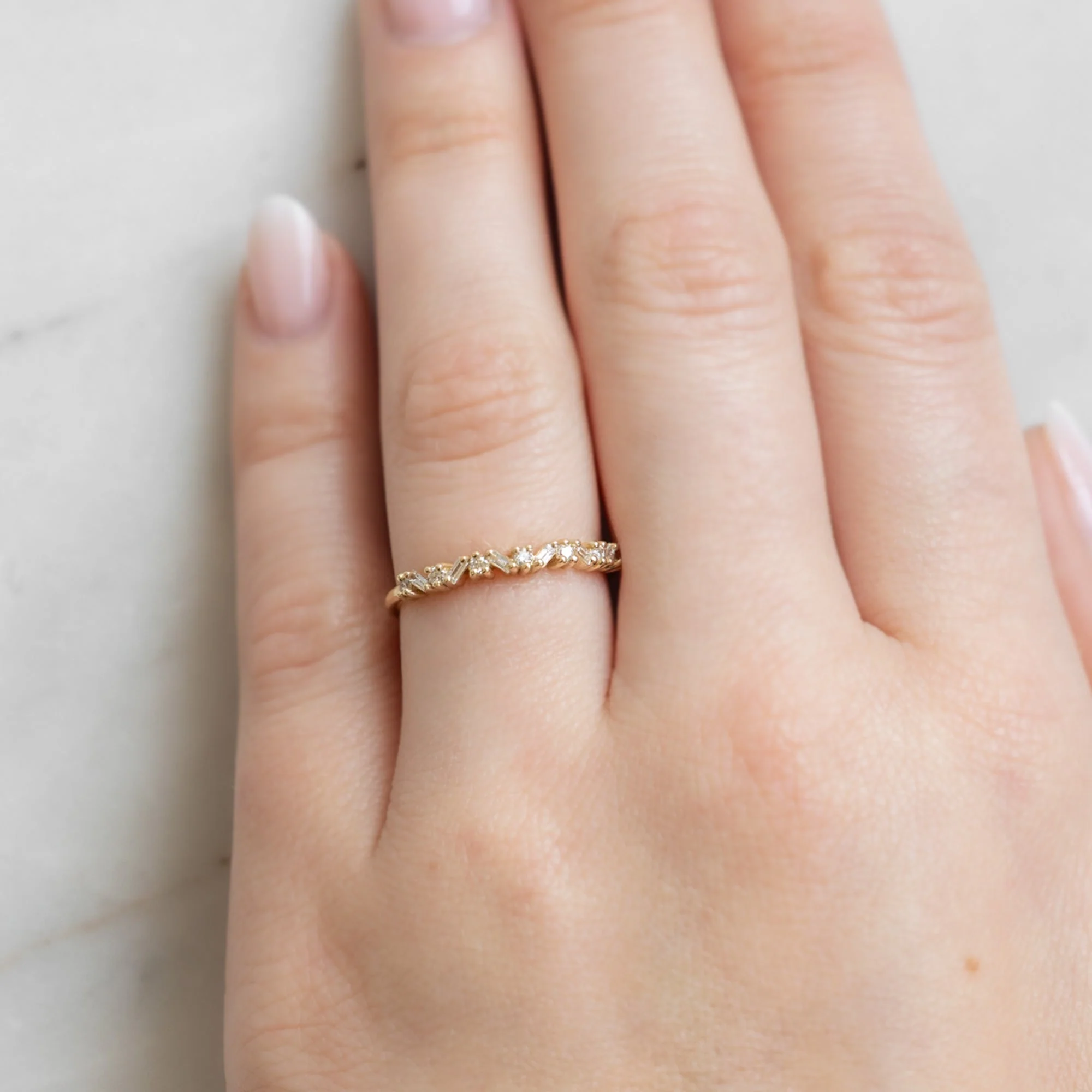 The Baguette Confetti Wedding Band | Yellow, Rose or White Gold - Image 10