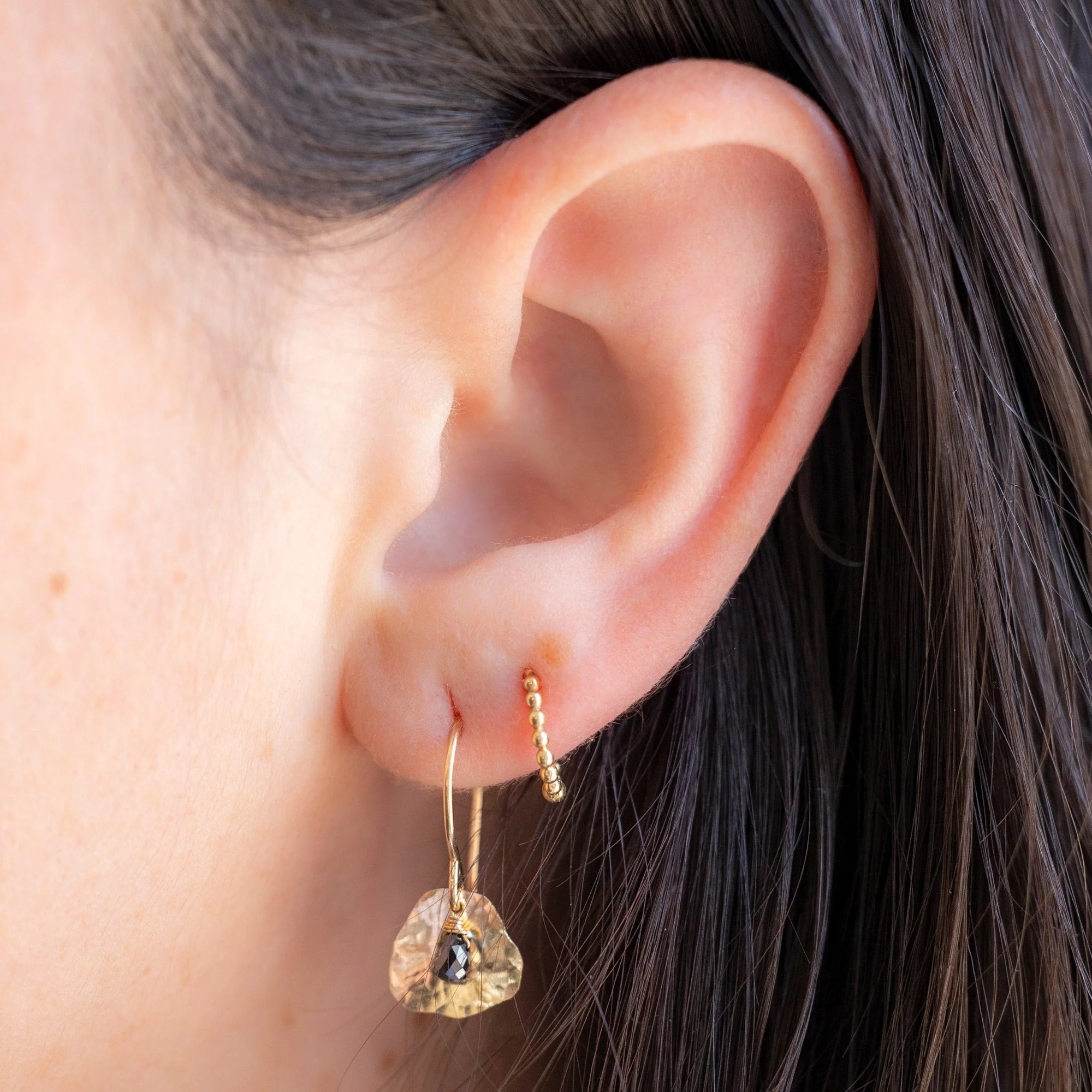 The Black Diamond Petal Earrings | Yellow, Rose or Sterling Silver - Image 8