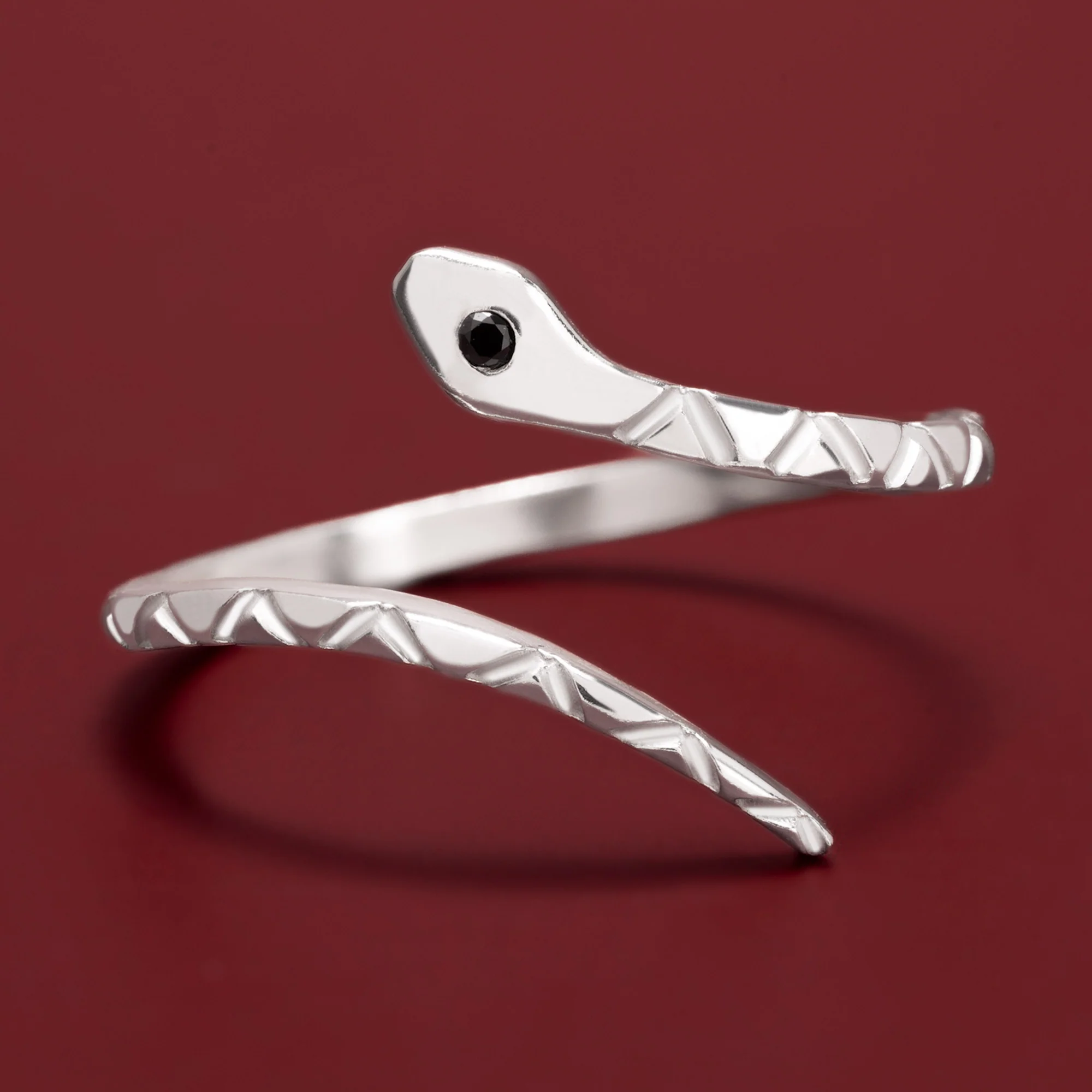 The Black Diamond Serpent Ring | Sterling Silver - Image 3
