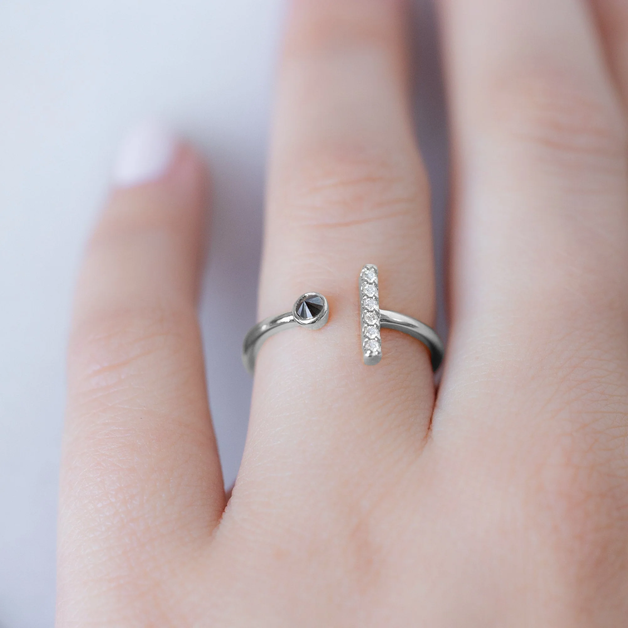 The Black + White Diamond Linea Ring | Yellow, Rose or White Gold - Image 8