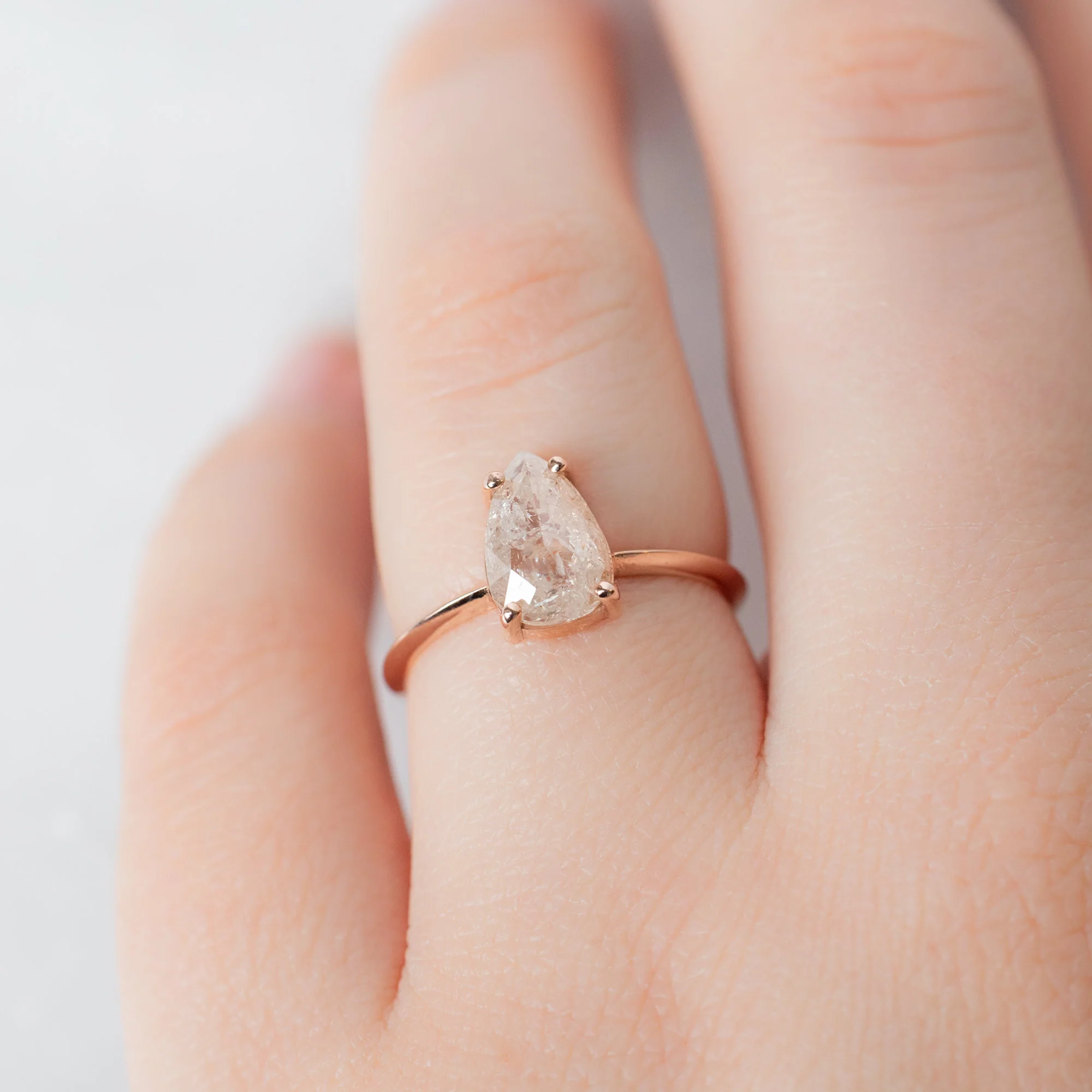The Bryn Ring | 1.35ct Pear Pink Diamond in 14K Rose Gold - Image 2