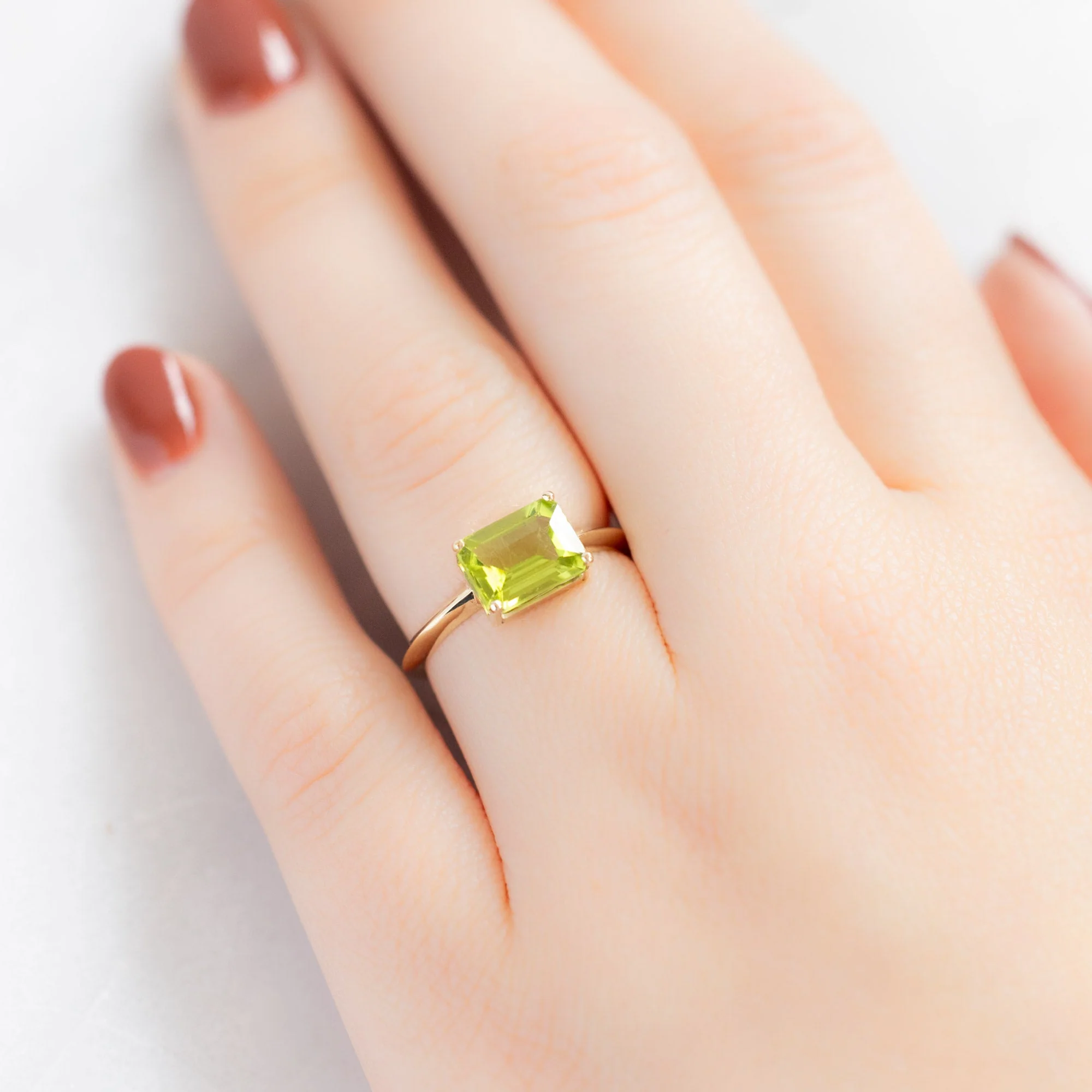 The Bryn Ring | 1.72ct Emerald Peridot in 14K Yellow Gold - Image 2