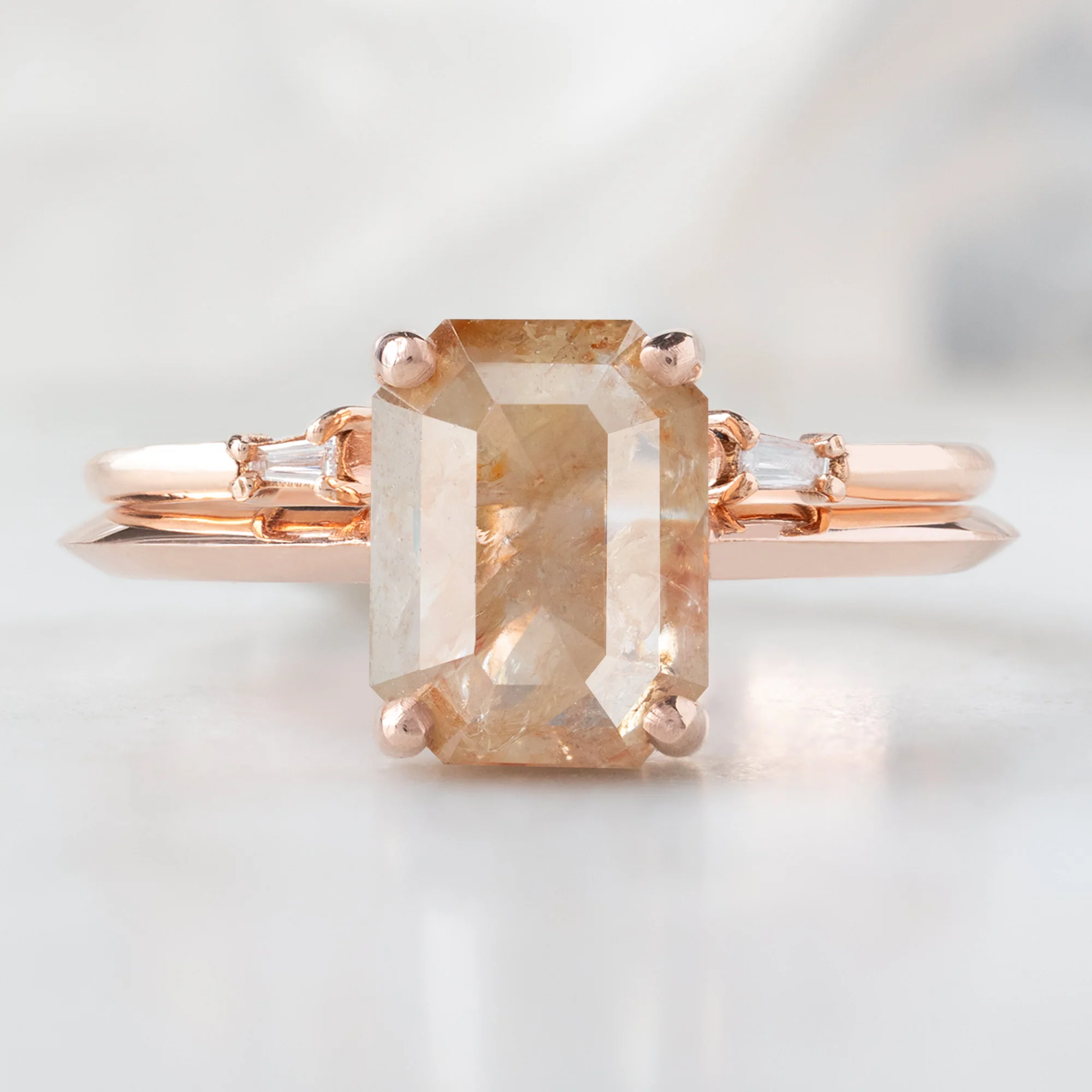 The Bryn Ring | 1.88ct Emerald Cut Red Diamond in 14K Rose Gold - Image 3