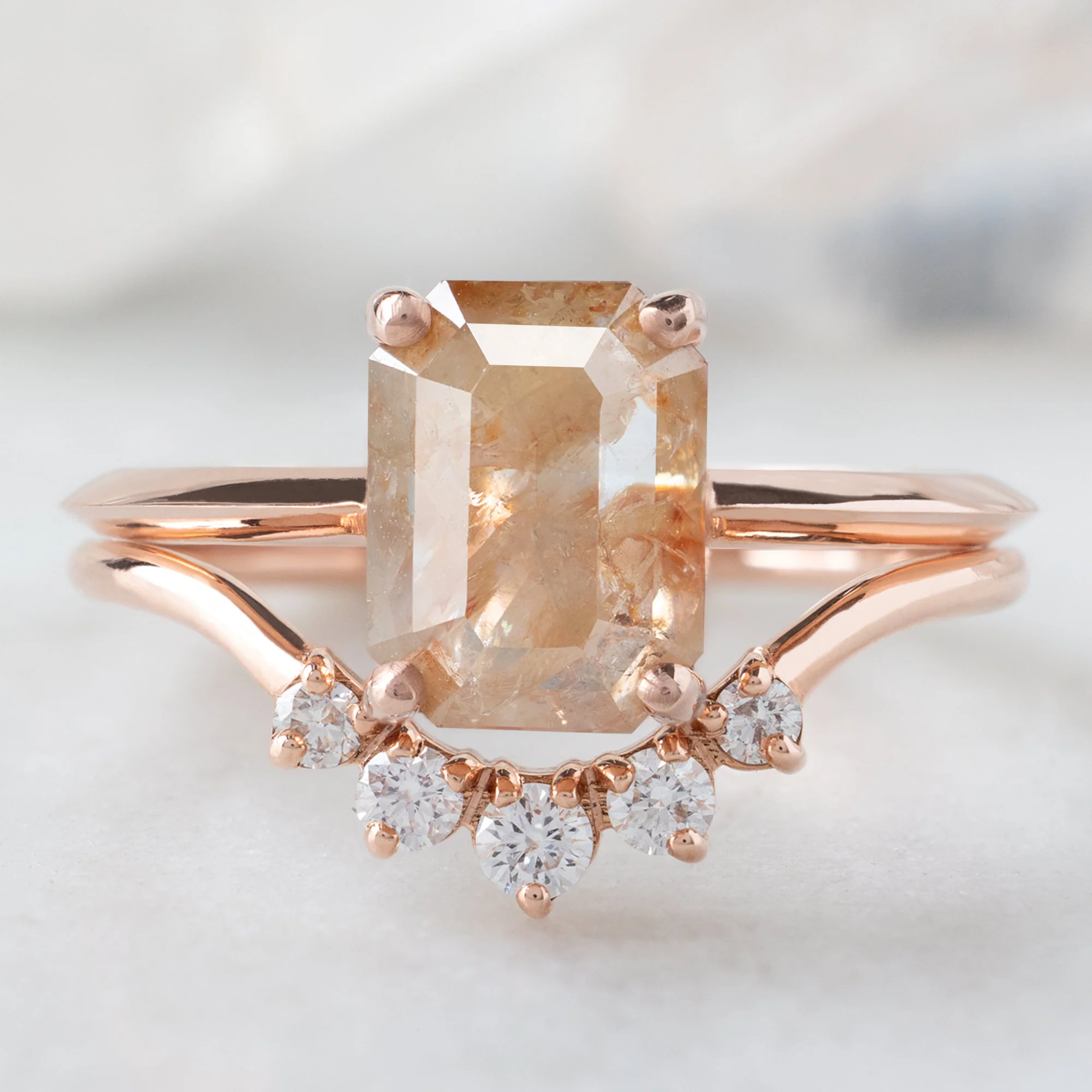 The Bryn Ring | 1.88ct Emerald Cut Red Diamond in 14K Rose Gold - Image 4