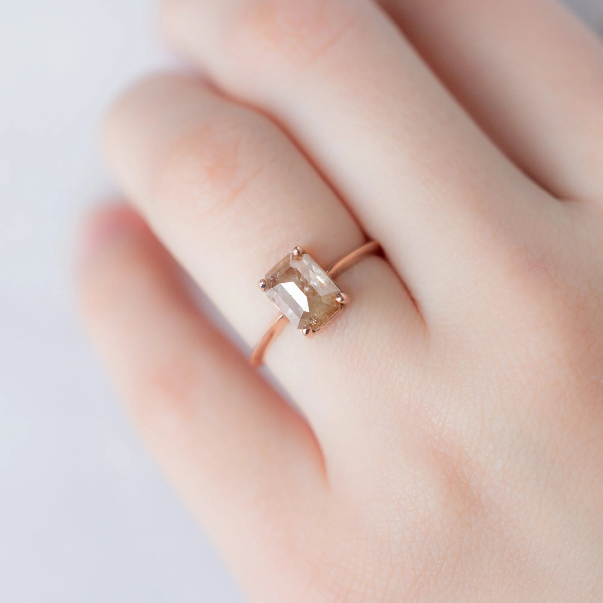 The Bryn Ring | 1.88ct Emerald Cut Red Diamond in 14K Rose Gold - Image 5