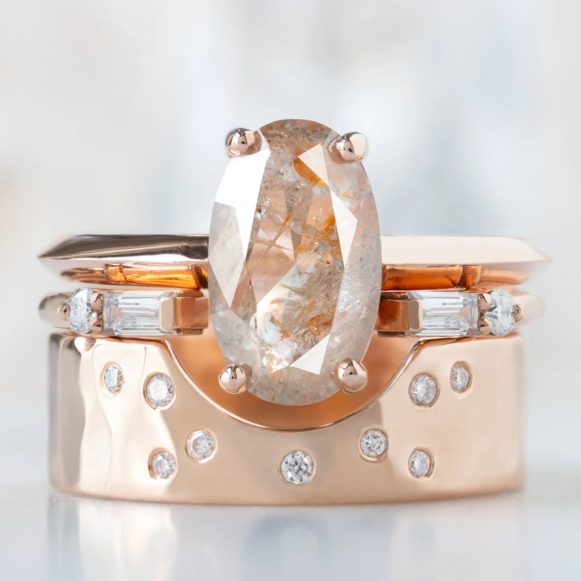 The Bryn Ring | 1.89ct Oval Red Diamond in 14K Rose Gold - Image 3