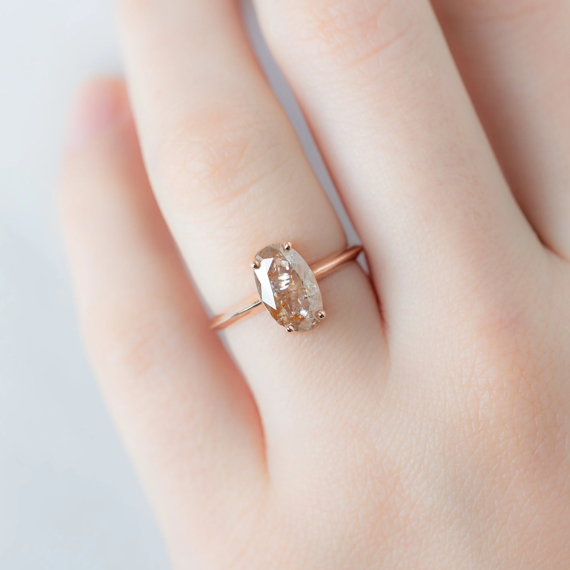 The Bryn Ring | 1.89ct Oval Red Diamond in 14K Rose Gold - Image 4