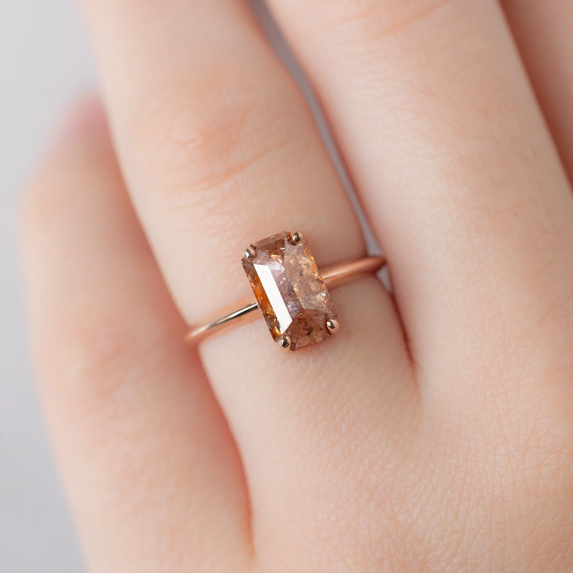 The Bryn Ring | 2.01ct Emerald Cut Red Diamond in 14K Rose Gold - Image 4